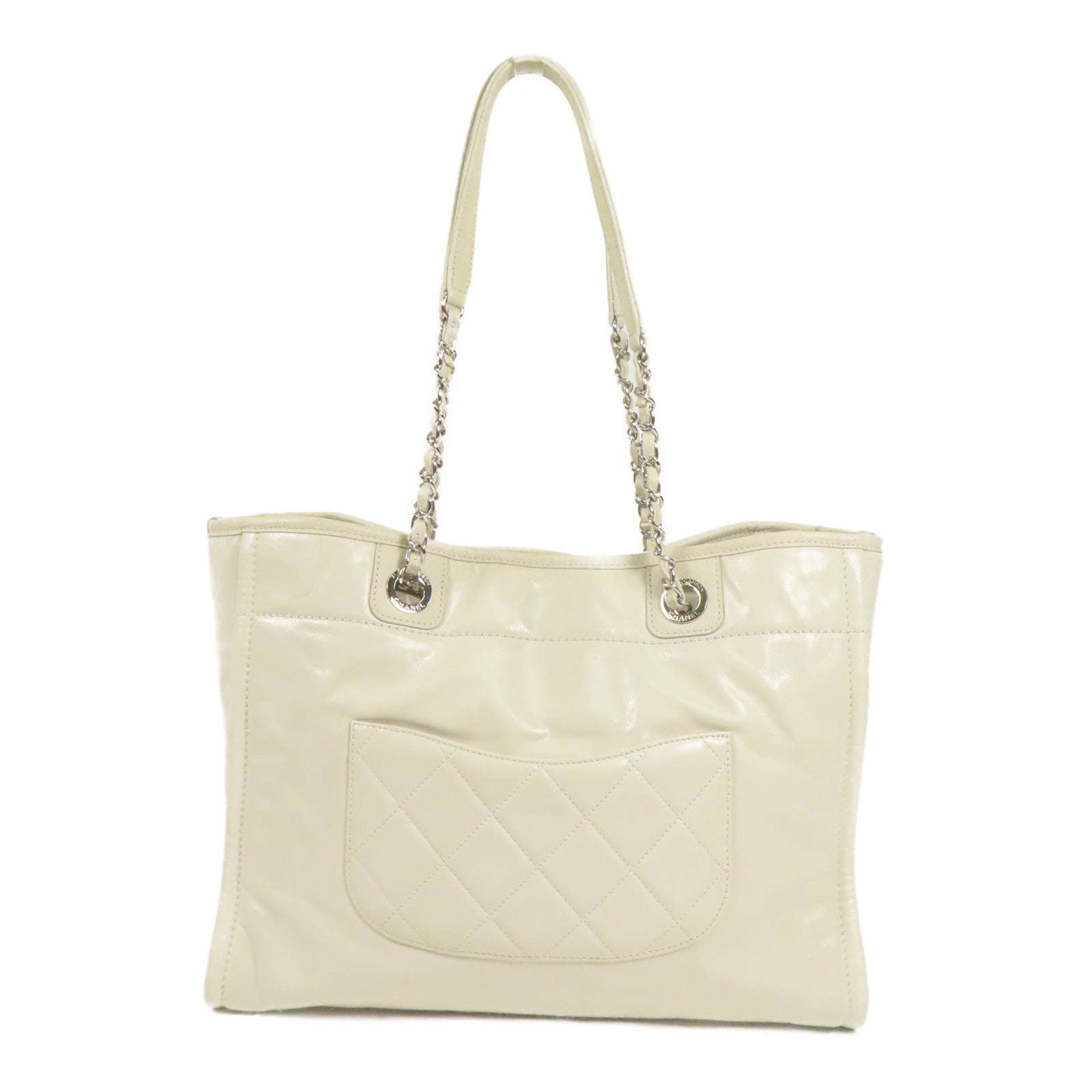 CHANEL 牛皮皮革Shoulder Bag銀扣肩背袋