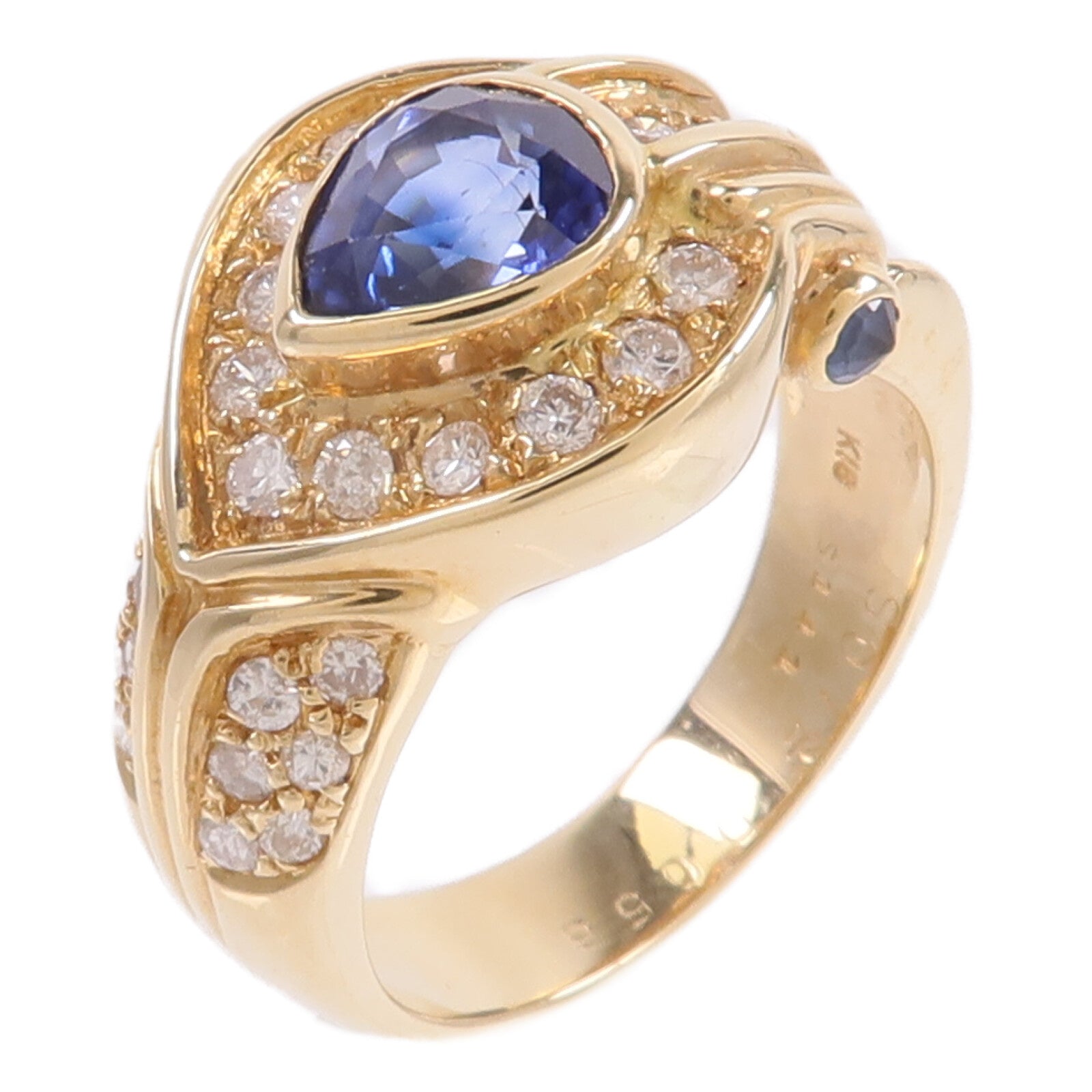 JEWELRY 18K黃金Sapphire Diamond Ring藍寶石/鑽石戒指