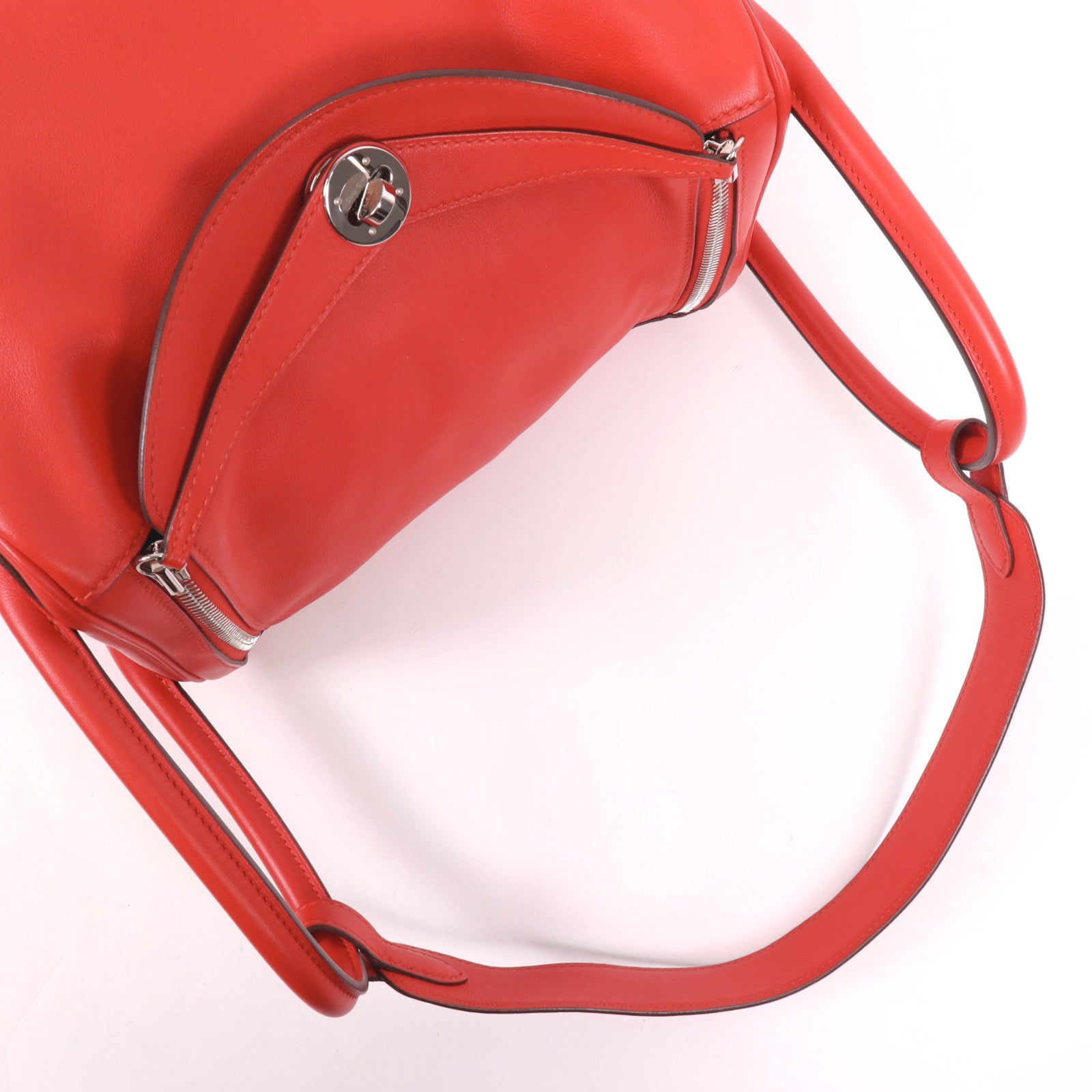 HERMES Swift皮革Lindy 30銀扣手挽肩背兩用袋Rose De Coeur