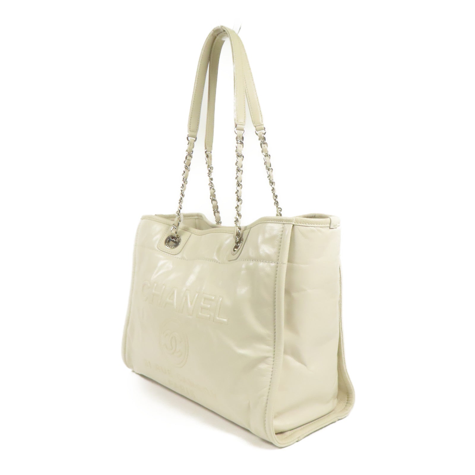 CHANEL 牛皮皮革Shoulder Bag銀扣肩背袋