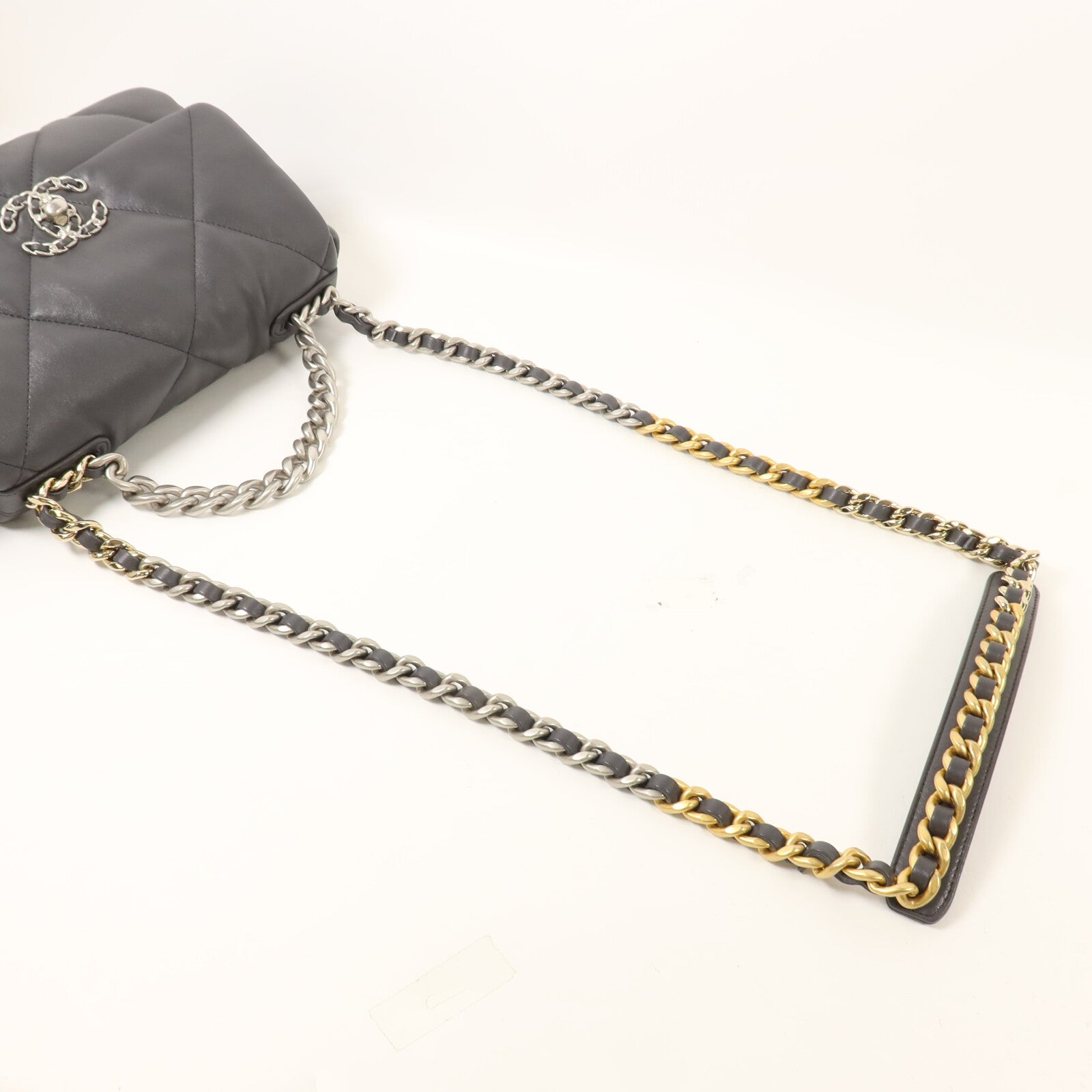 CHANEL 羊皮皮革C19 Small鏈帶手挽肩背兩用袋