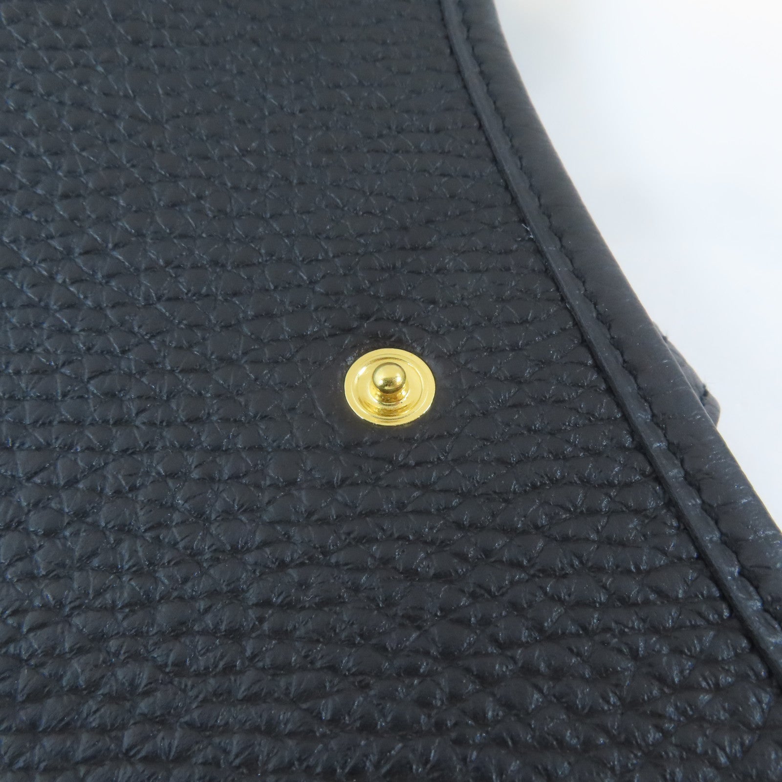 HERMES Clemence皮革Evelyne TPM金扣肩背袋Noir黑色