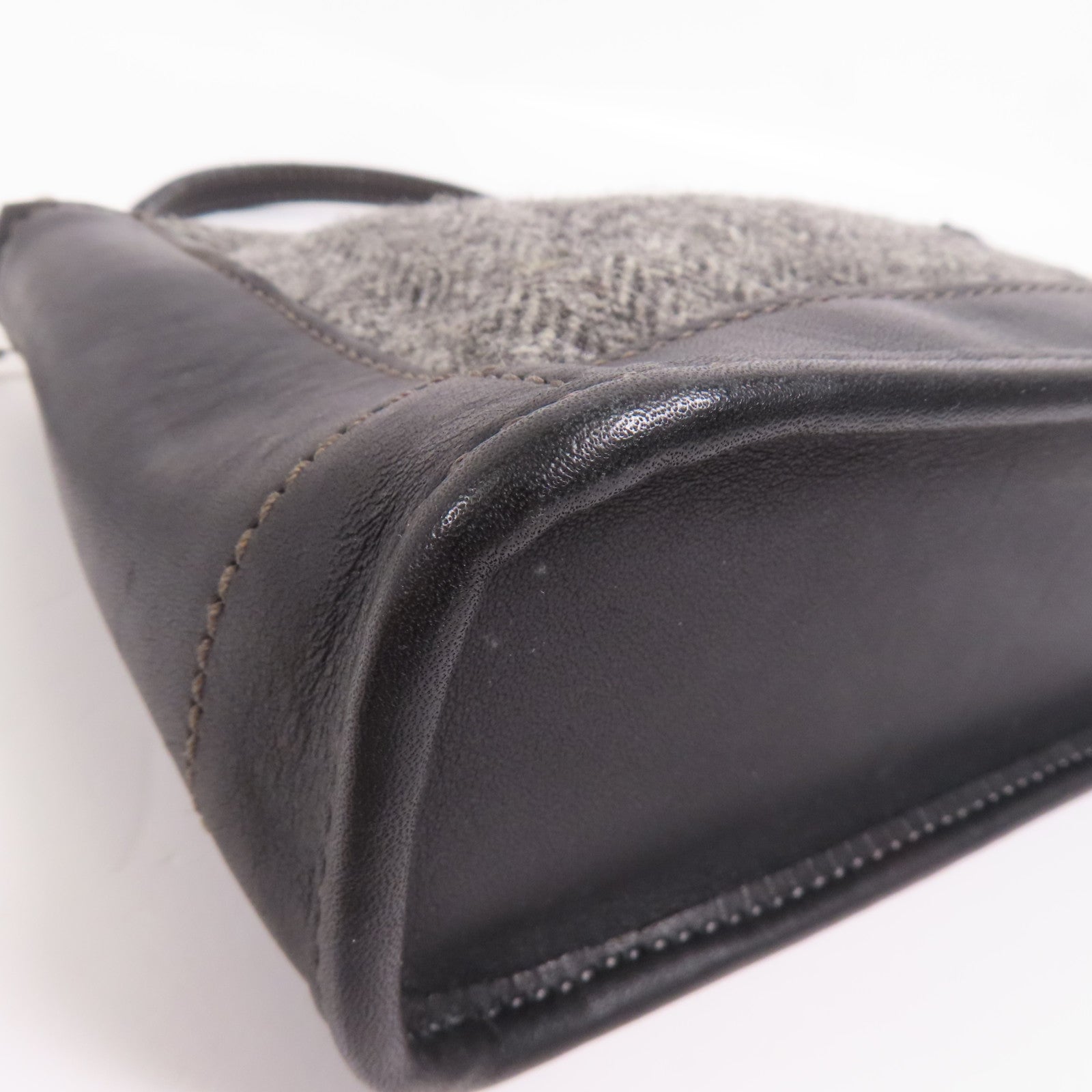 COACH 羊毛/牛皮皮革Hand Bag銀扣手挽袋