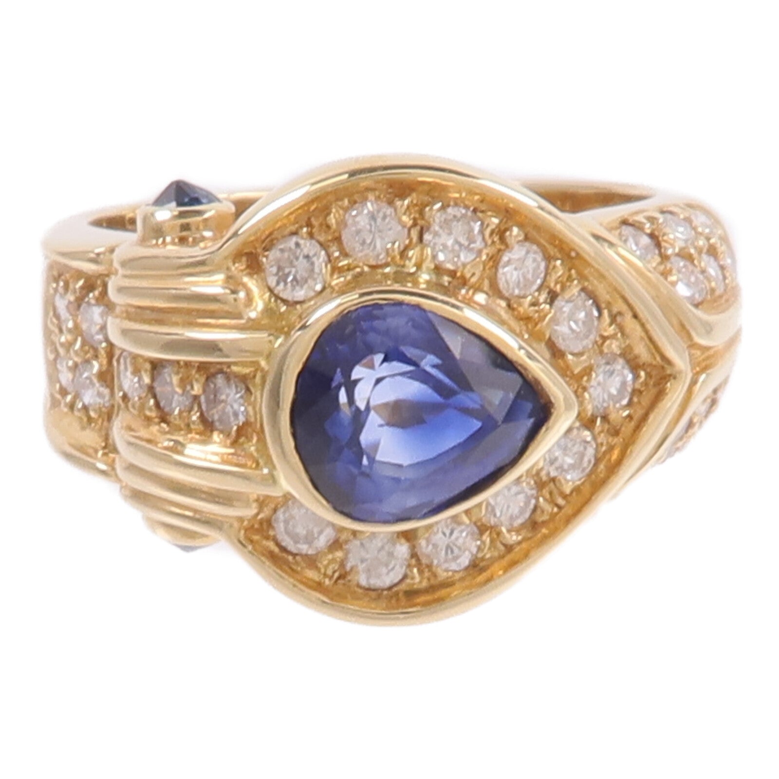 JEWELRY 18K黃金Sapphire Diamond Ring藍寶石/鑽石戒指