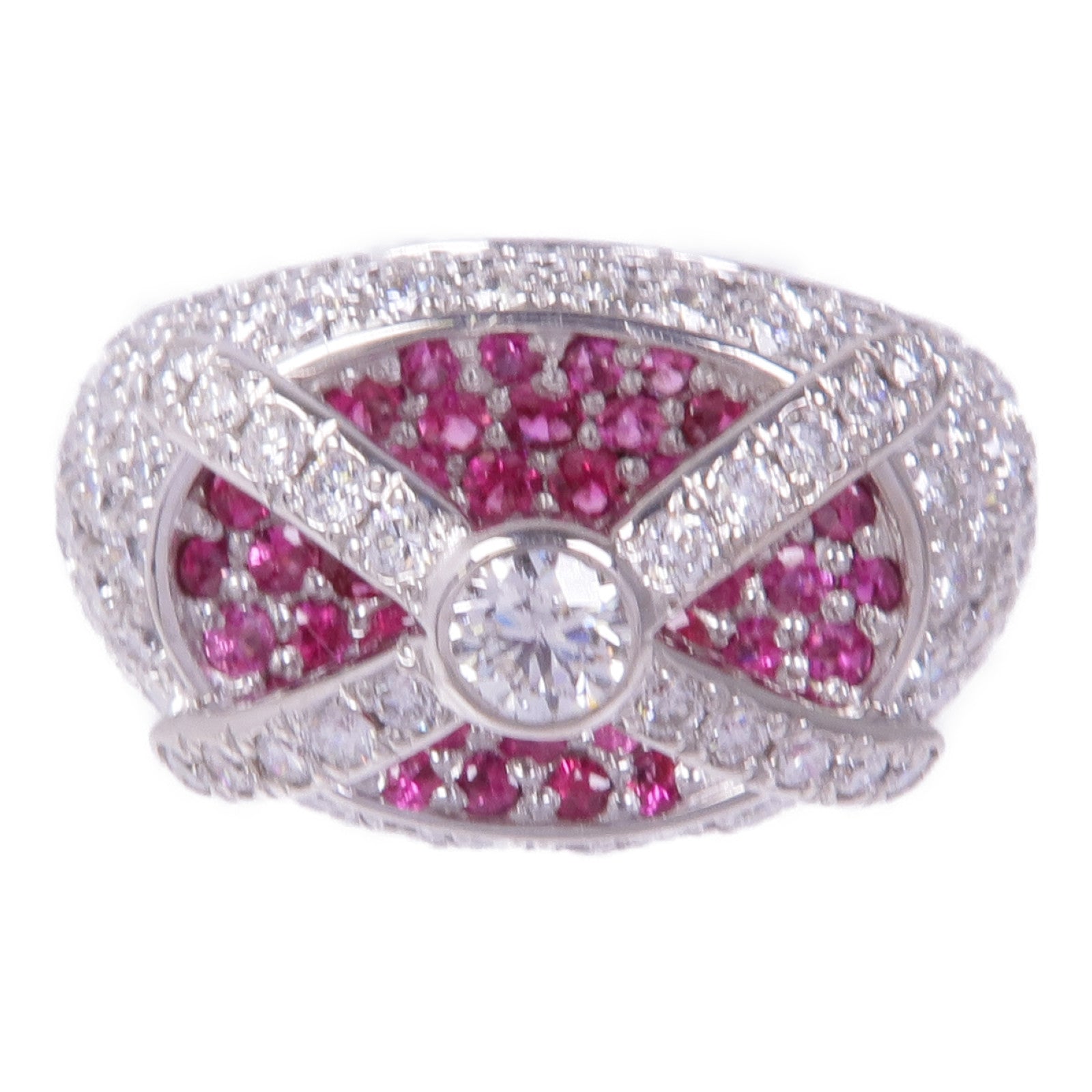 JEWELRY 18K白金Ruby Diamond Ring紅寶石/鑽石戒指US#6.25