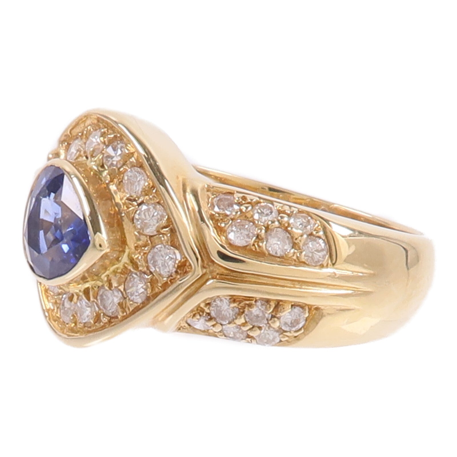 JEWELRY 18K黃金Sapphire Diamond Ring藍寶石/鑽石戒指