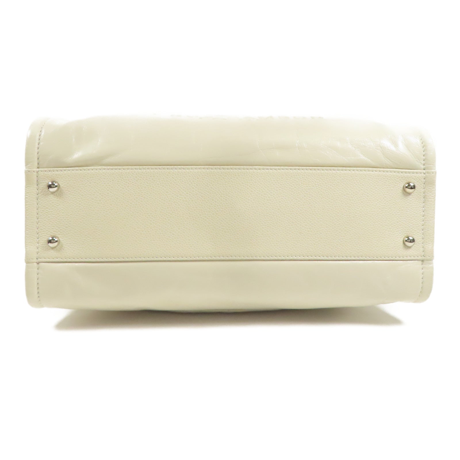 CHANEL 牛皮皮革Shoulder Bag銀扣肩背袋