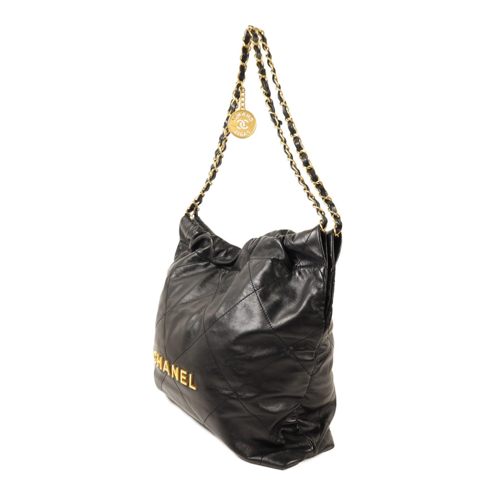 CHANEL 牛皮皮革Chanel 22 Small金扣鏈帶肩背袋