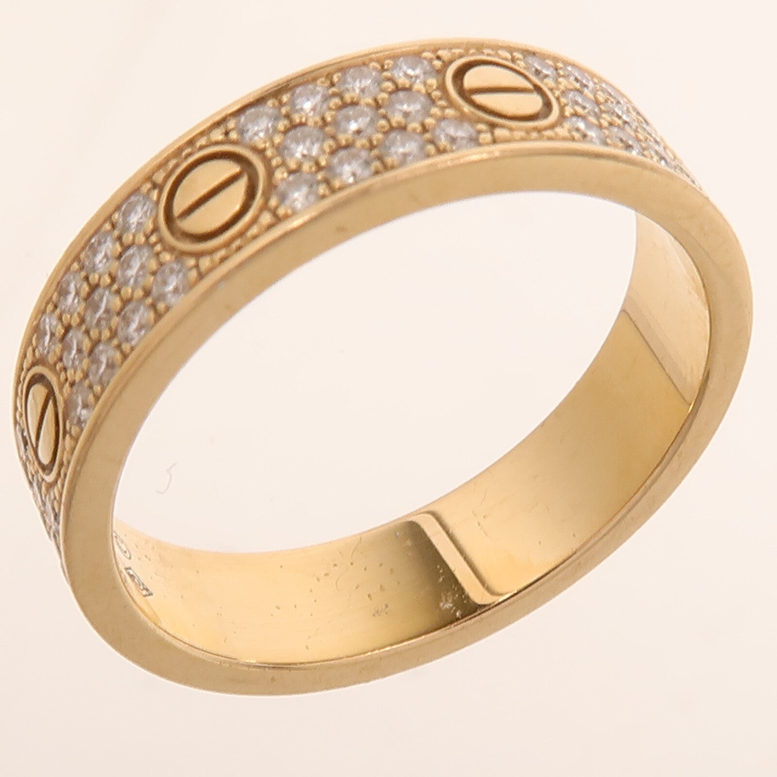 CARTIER 18K玫瑰金Love Ring Full Diamond鑽石戒指Cartier#54/US#6.75