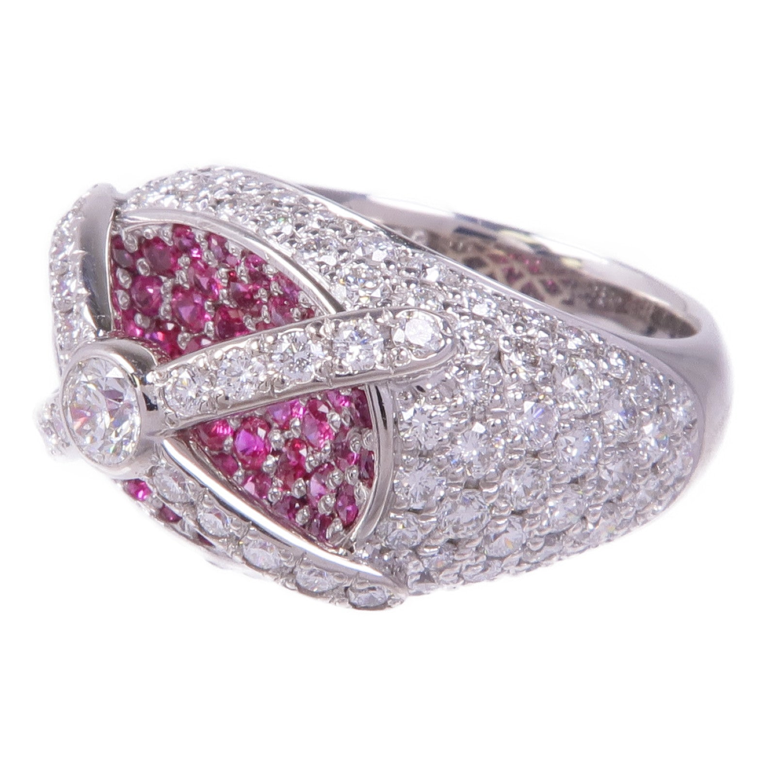 JEWELRY 18K白金Ruby Diamond Ring紅寶石/鑽石戒指US#6.25