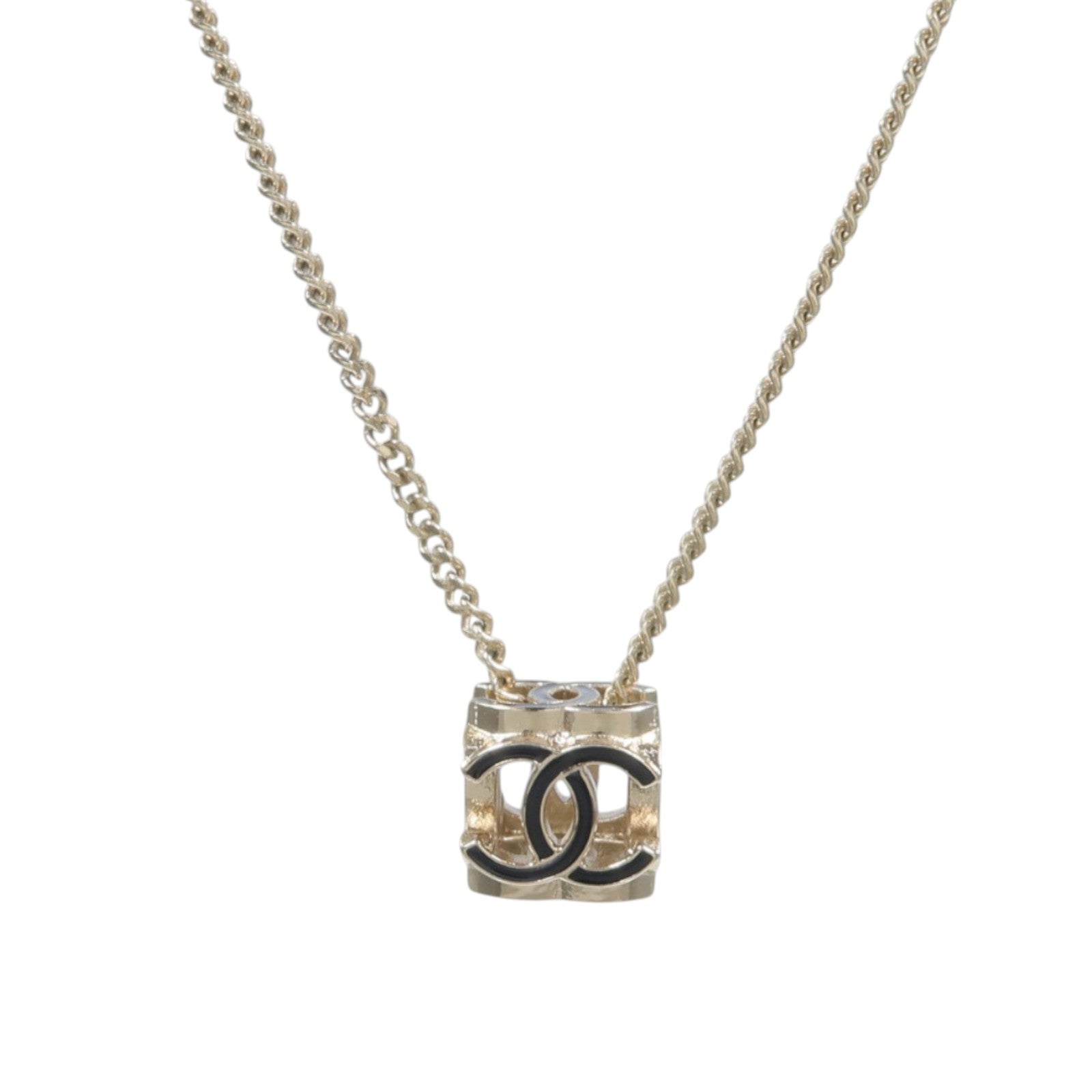 CHANEL 金屬CC Logo Cube項鍊