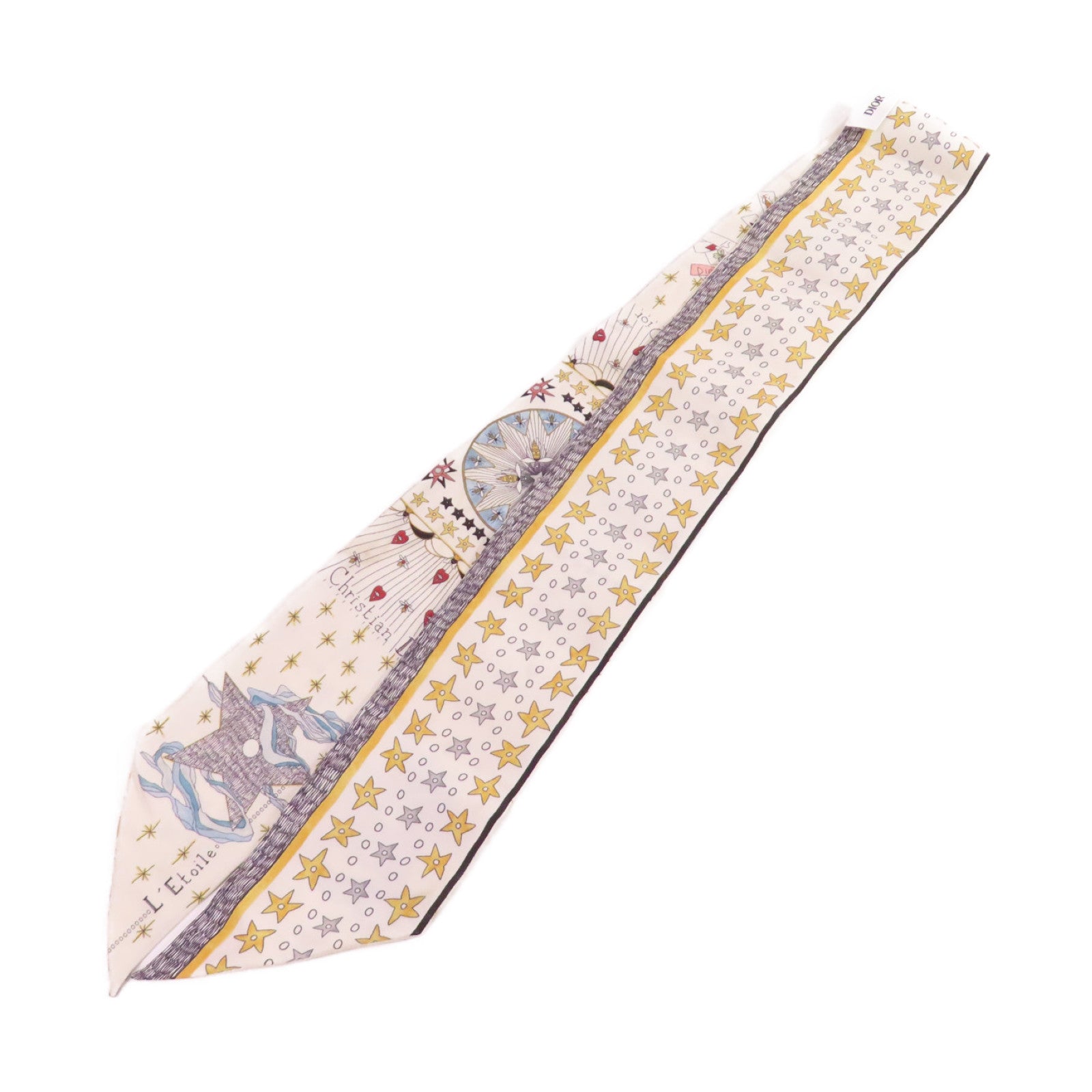 Dior 絲質L'Etoile Tarot Mitzah Scarf絲巾白色/彩色