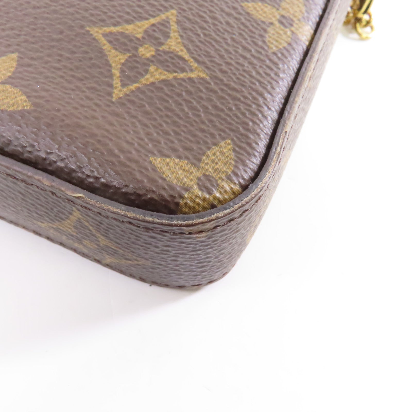 LOUIS VUITTON Monogram Felicie Pochette金扣鏈帶肩背袋棕色