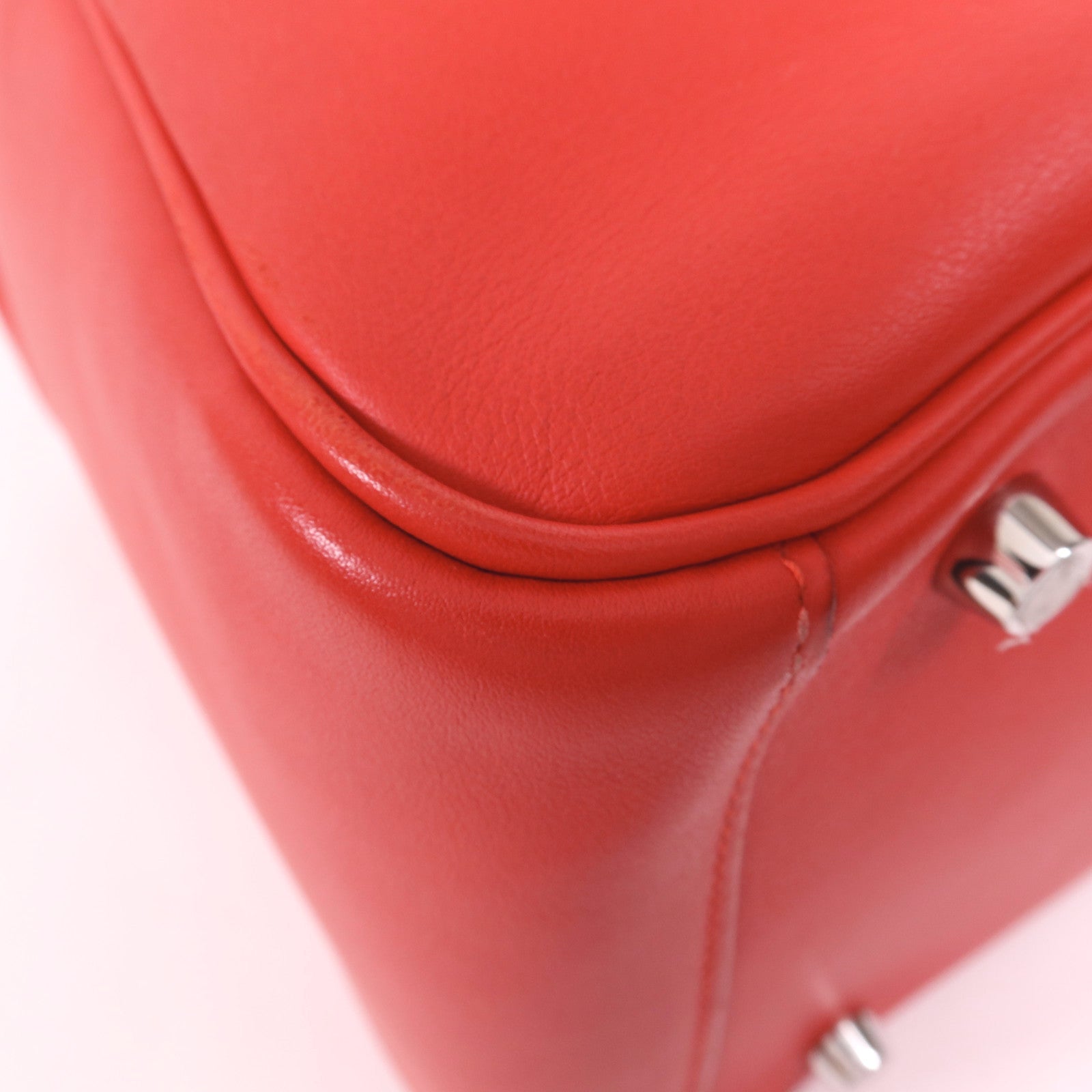 HERMES Swift皮革Lindy 30銀扣手挽肩背兩用袋Rose De Coeur