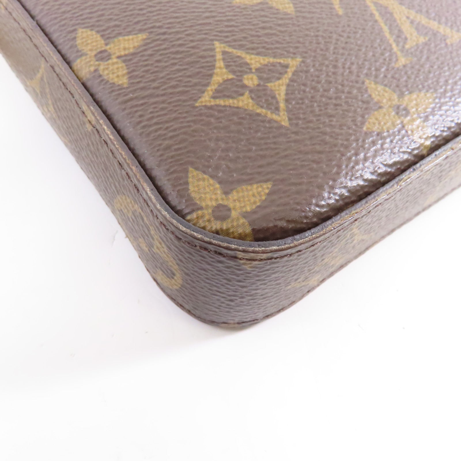 LOUIS VUITTON Monogram Felicie Pochette金扣鏈帶肩背袋棕色