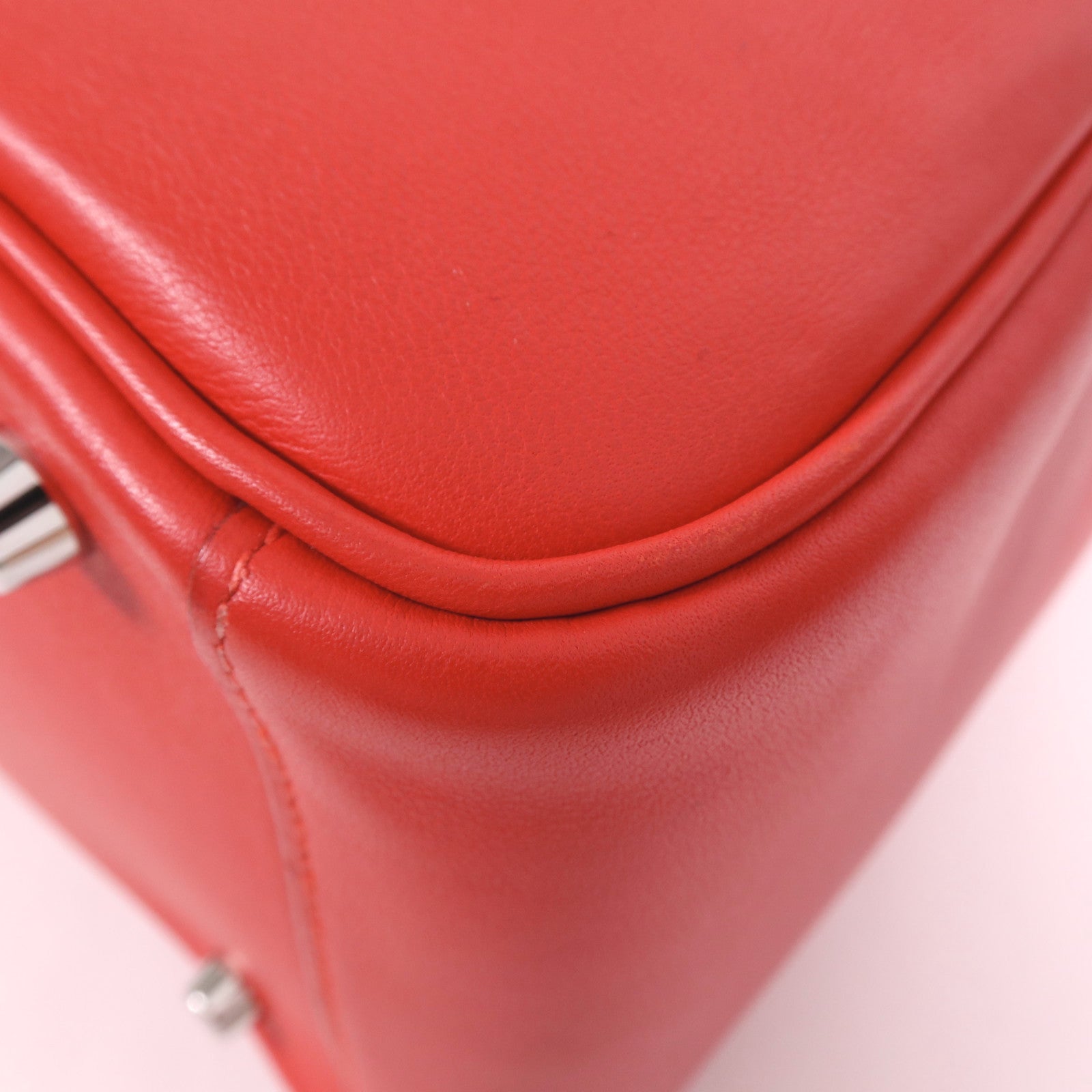 HERMES Swift皮革Lindy 30銀扣手挽肩背兩用袋Rose De Coeur