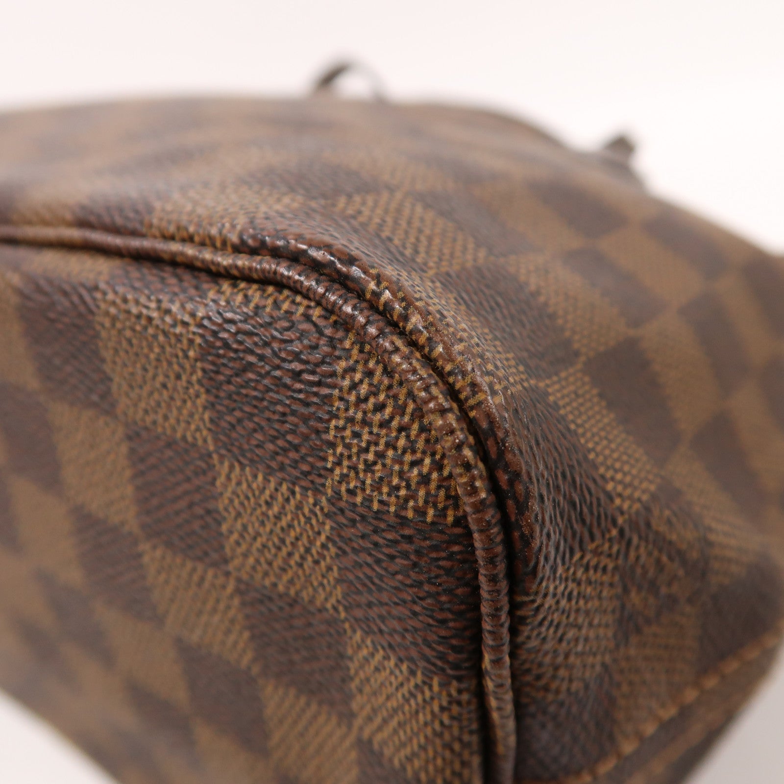 LOUIS VUITTON Damier Neverfull PM金扣手挽袋