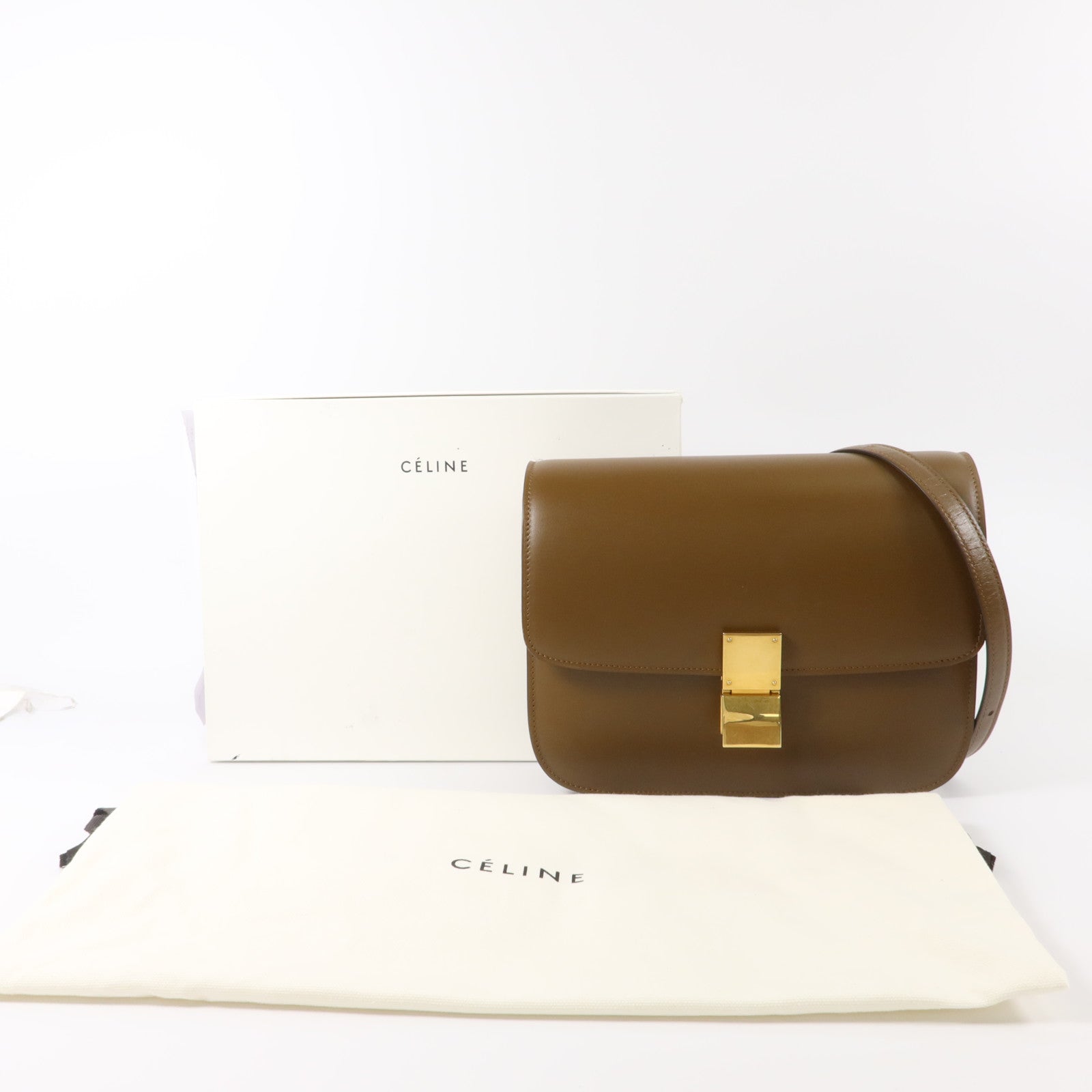 CELINE 牛皮皮革Classic Box Medium肩背袋