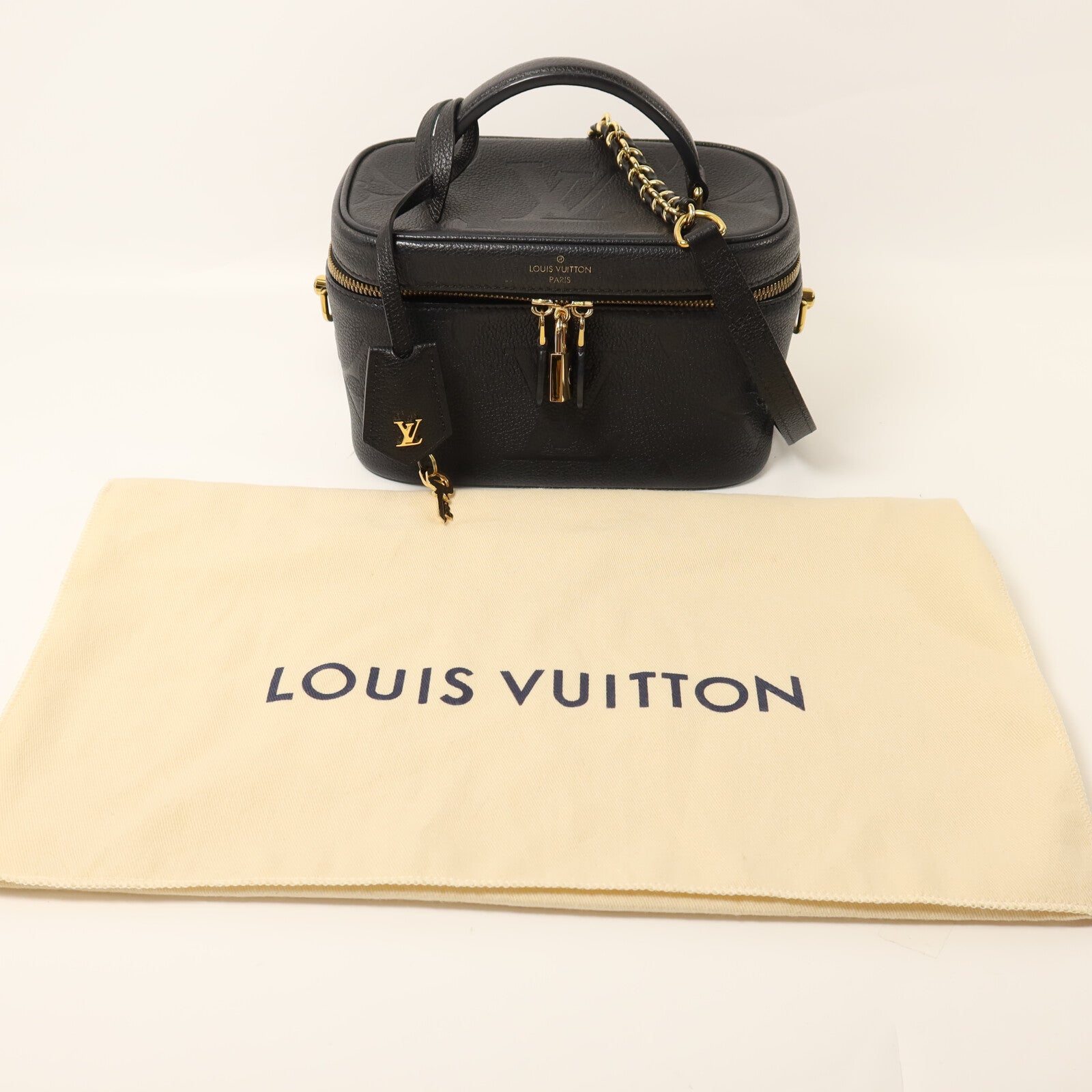 LOUIS VUITTON Monogram Empreinte Vanity Case金扣鏈帶肩背袋