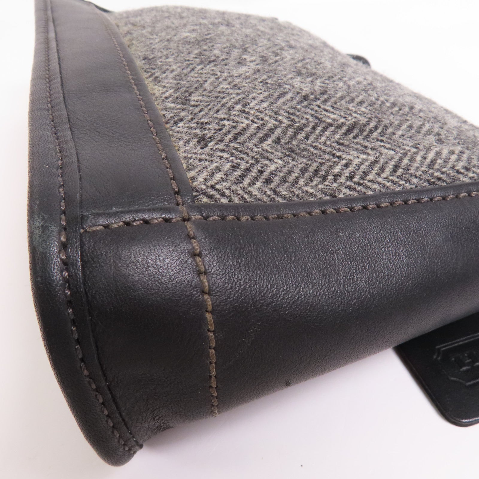 COACH 羊毛/牛皮皮革Hand Bag銀扣手挽袋