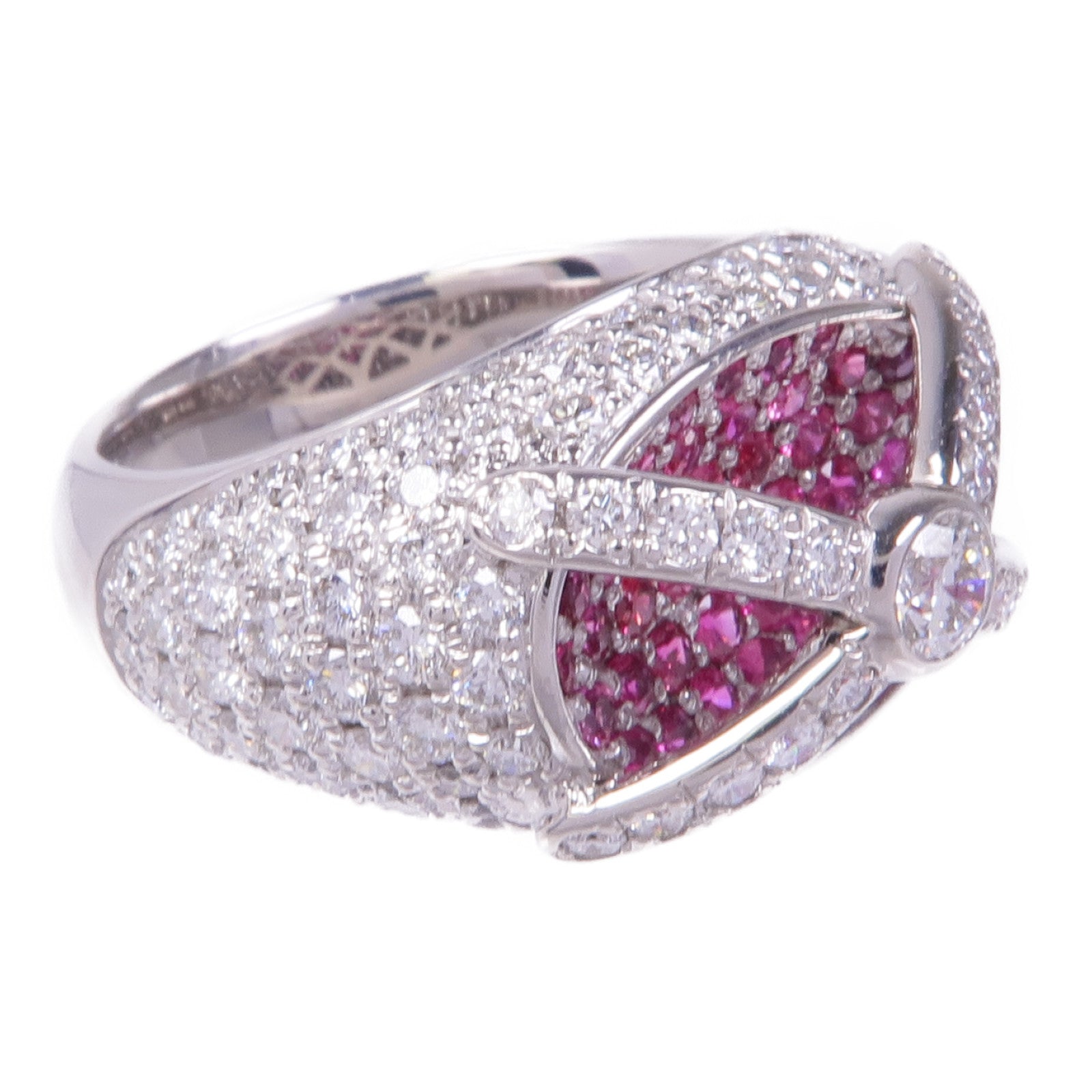 JEWELRY 18K白金Ruby Diamond Ring紅寶石/鑽石戒指US#6.25