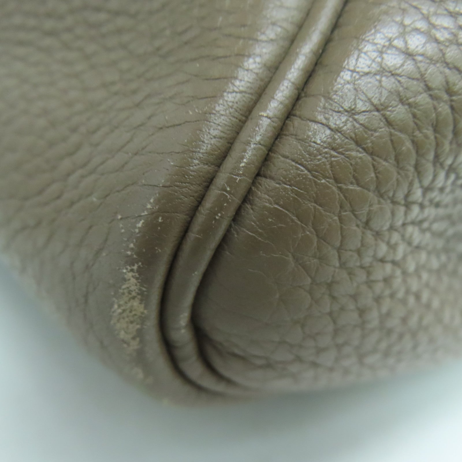 HERMES Clemence Leather Victolia Hand Bag Silver Buckle Hand Bag Elephant Gray