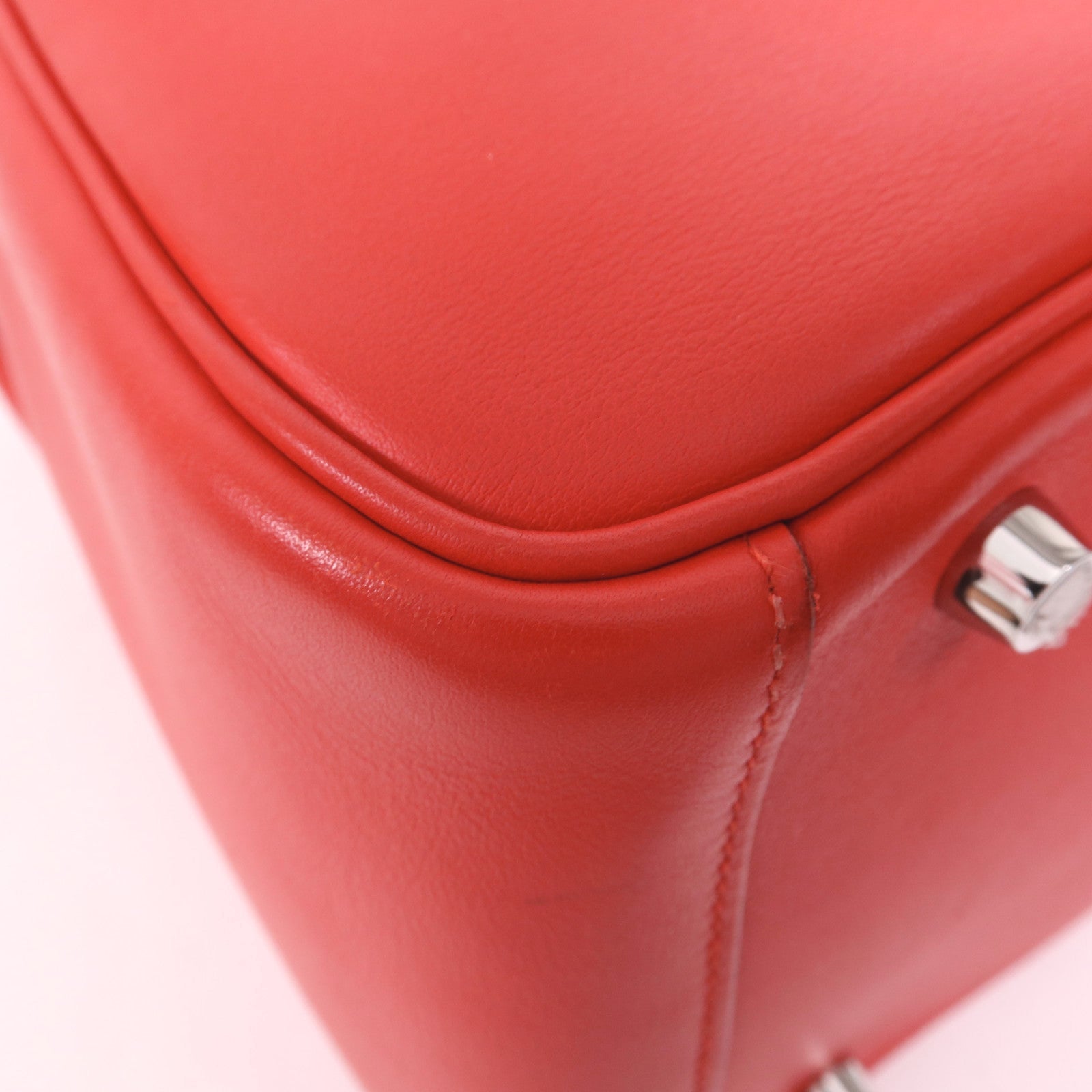 HERMES Swift皮革Lindy 30銀扣手挽肩背兩用袋Rose De Coeur