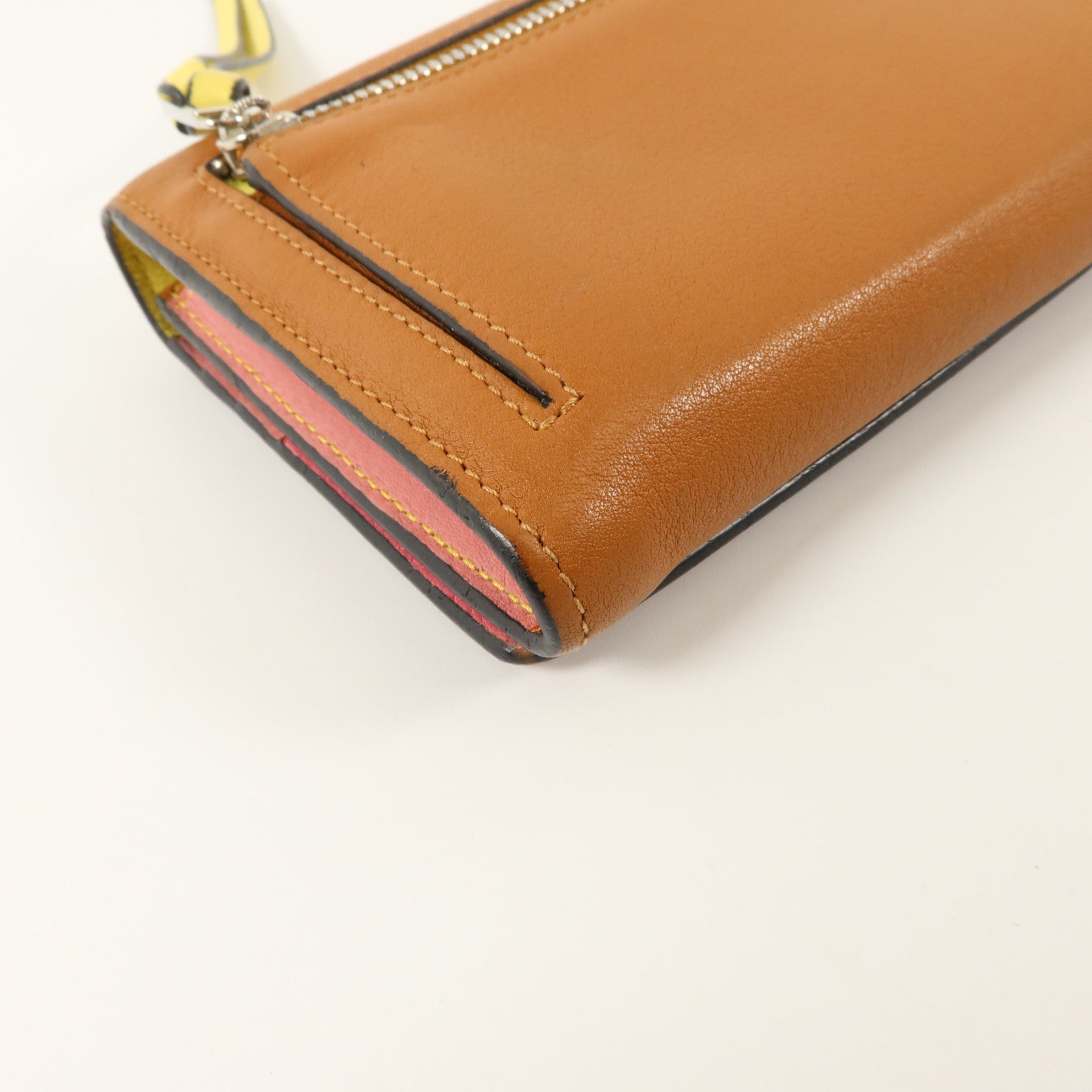 LOEWE 羊皮皮革Long Wallet銀扣長錢包