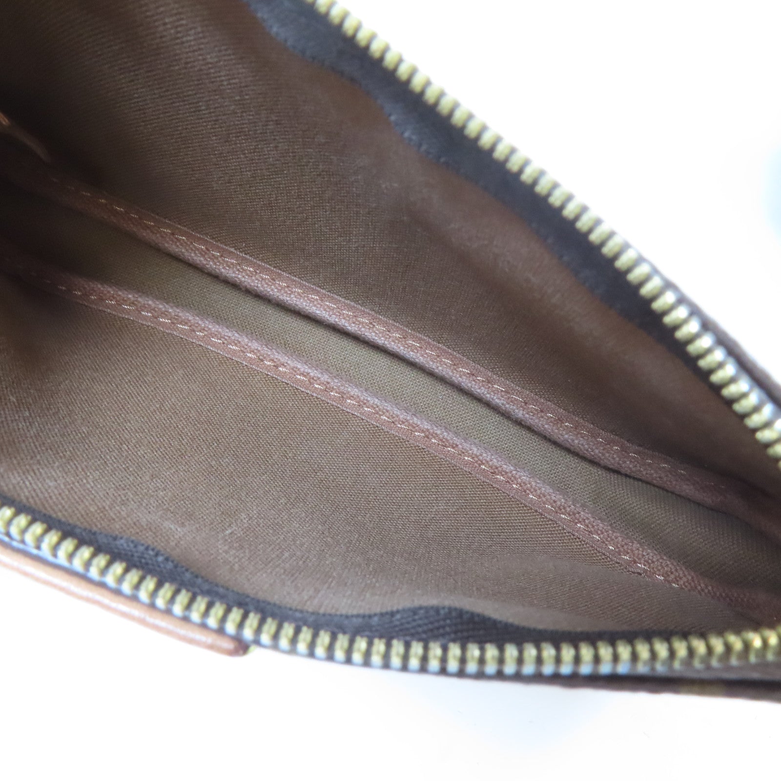 LOUIS VUITTON Monogram Multi Pochette Accessoires金扣手挽肩背兩用袋啡色/綠色