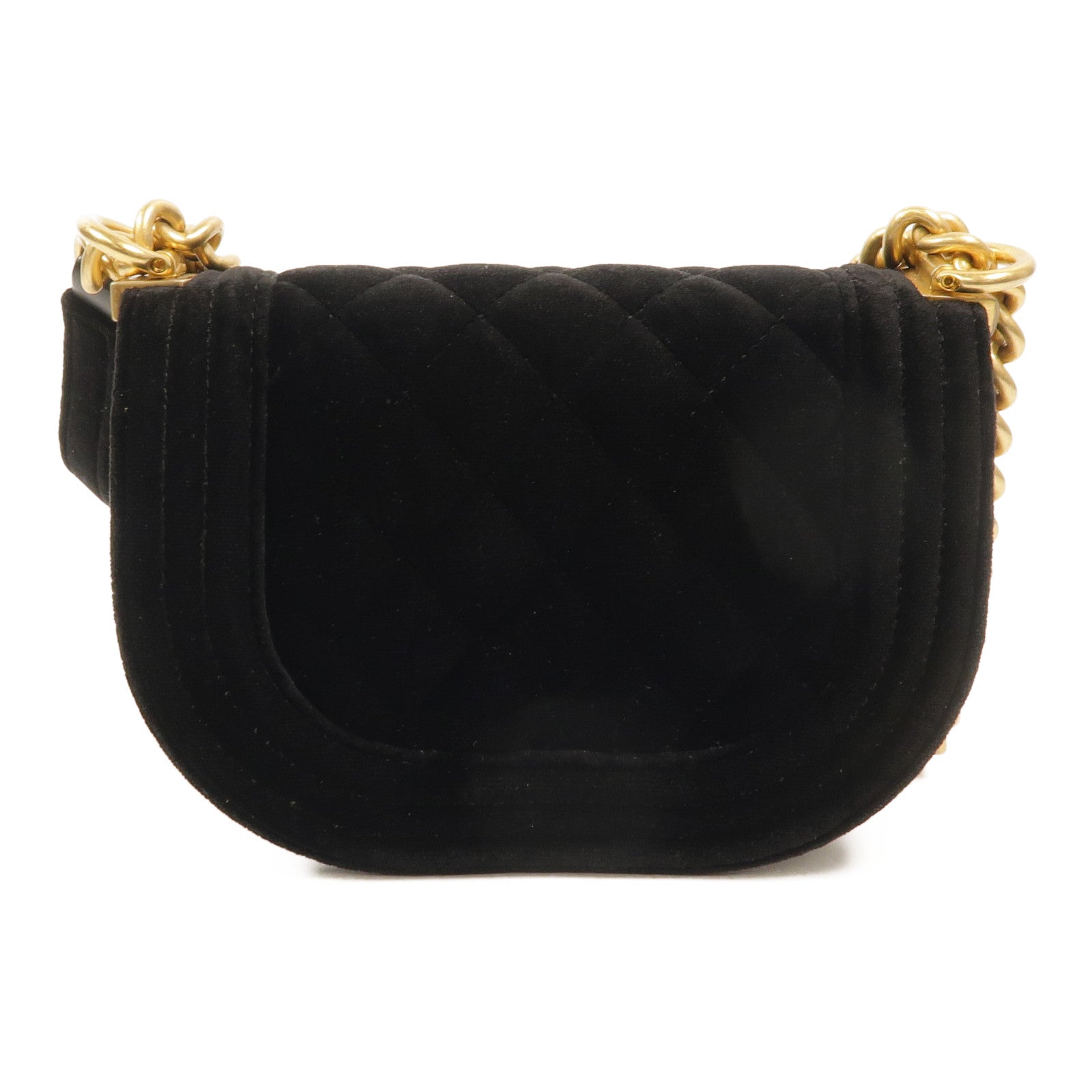 CHANEL 天鵝絨Mini Velvet Boy Messenger Bag鏈帶肩背袋