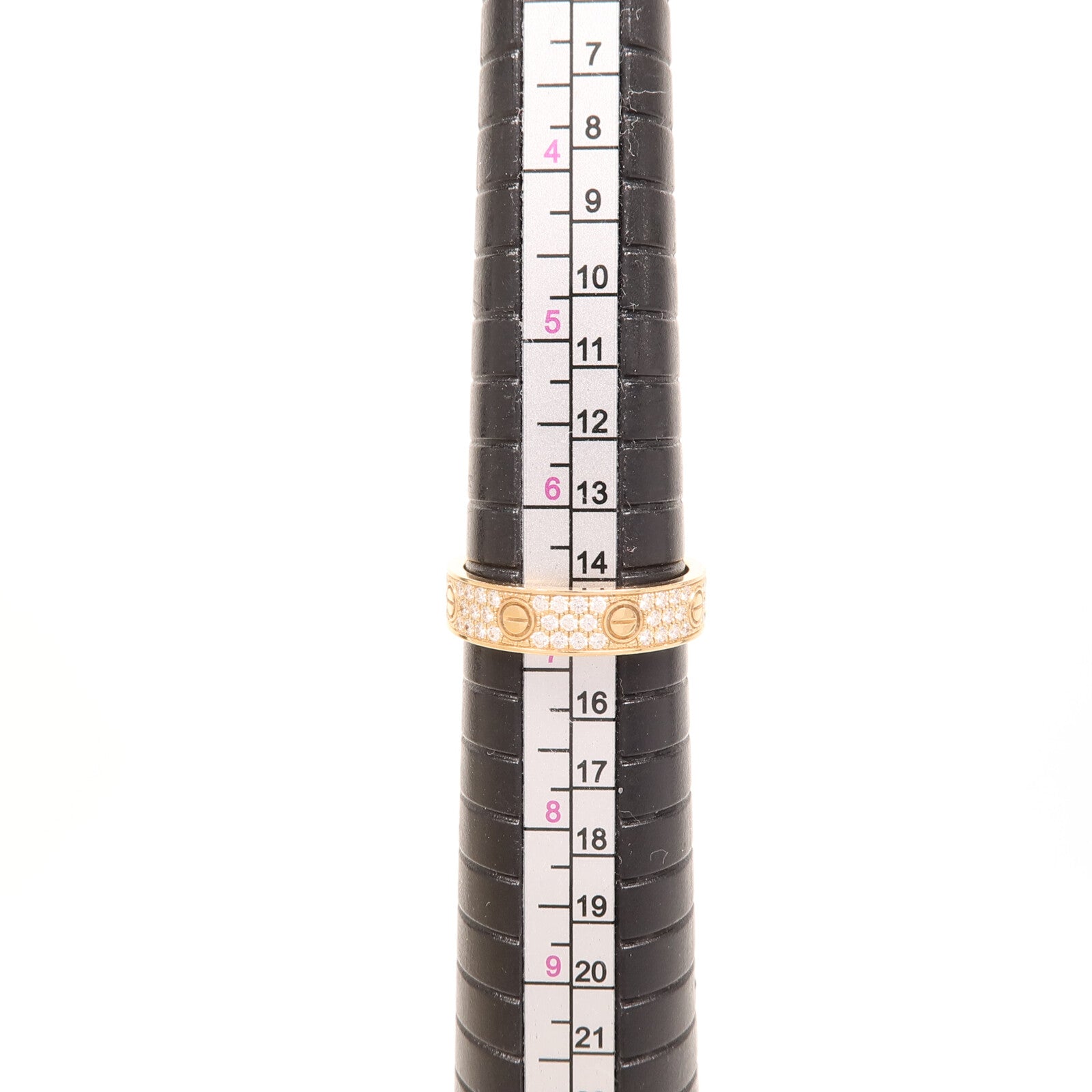 CARTIER 18K玫瑰金Love Ring Full Diamond鑽石戒指Cartier#54/US#6.75