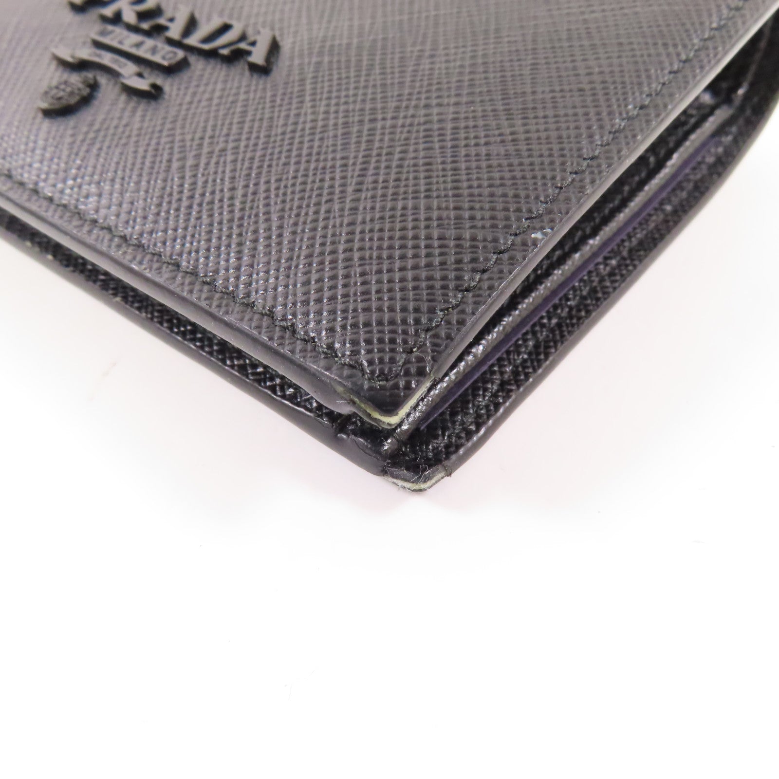 PRADA 牛皮皮革Wallet金扣錢包