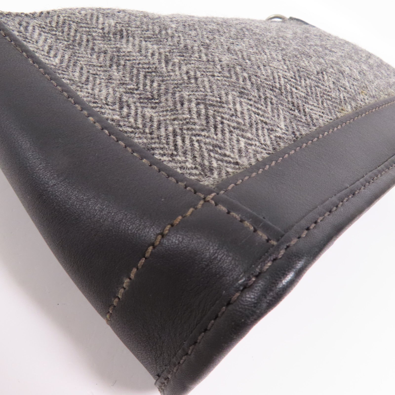 COACH 羊毛/牛皮皮革Hand Bag銀扣手挽袋