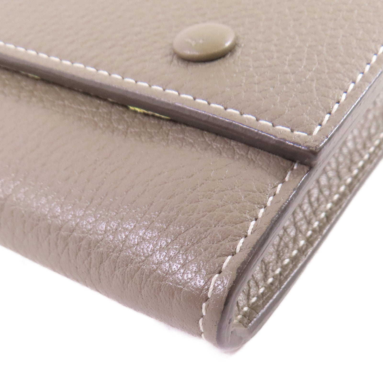 CELINE 【激減優惠】牛皮皮革Fold Long Wallet銀扣長錢包灰色/黃色