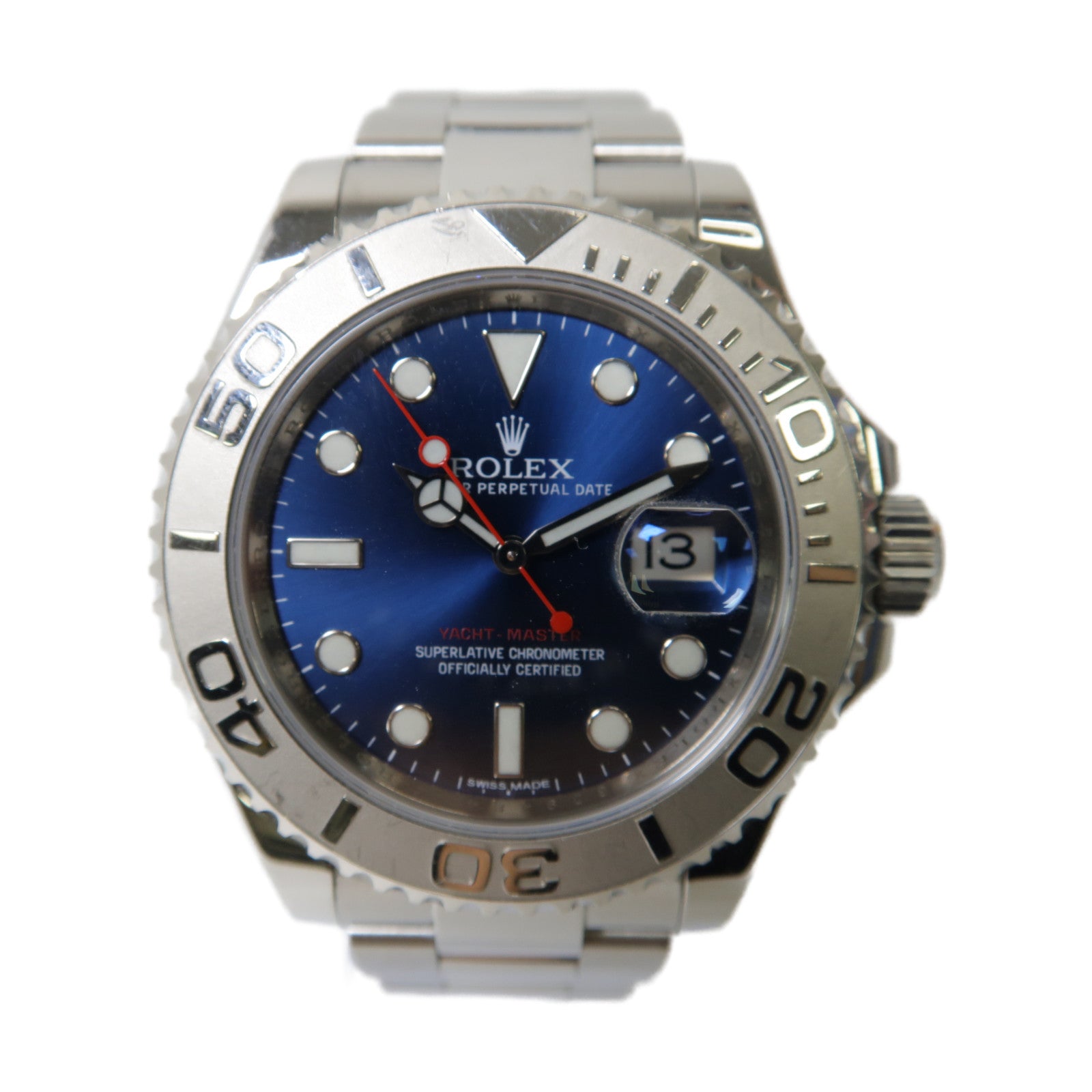 ROLEX Yacht Master鉑金/不鏽鋼自動機芯手錶藍色