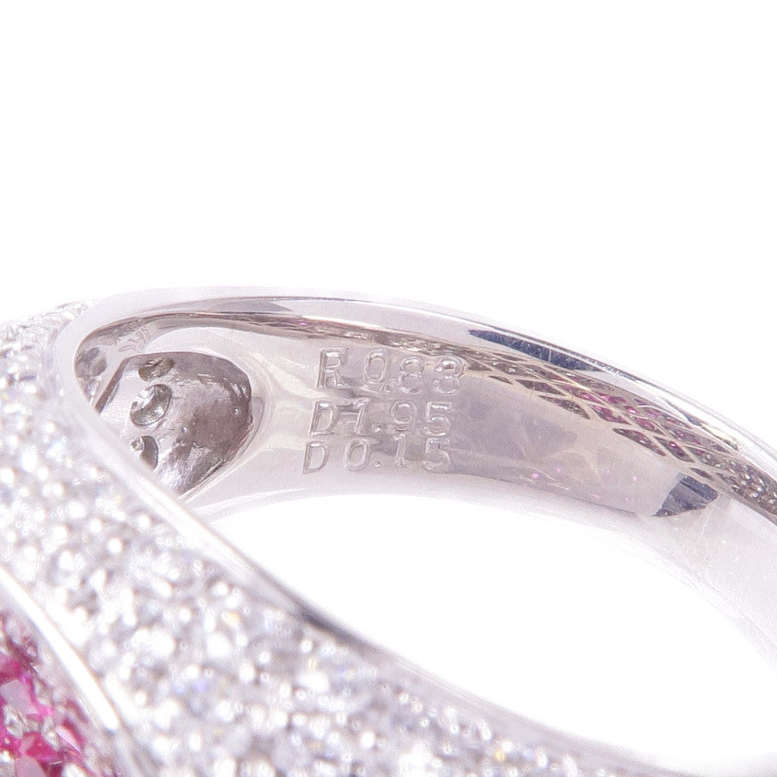 JEWELRY 18K白金Ruby Diamond Ring紅寶石/鑽石戒指US#6.25