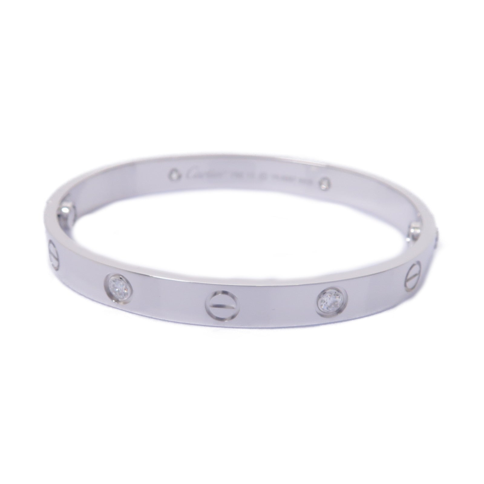 CARTIER **【激減優惠】18K白金Love Bracelet 4 Diamond鑽石手鐲Cartier#16