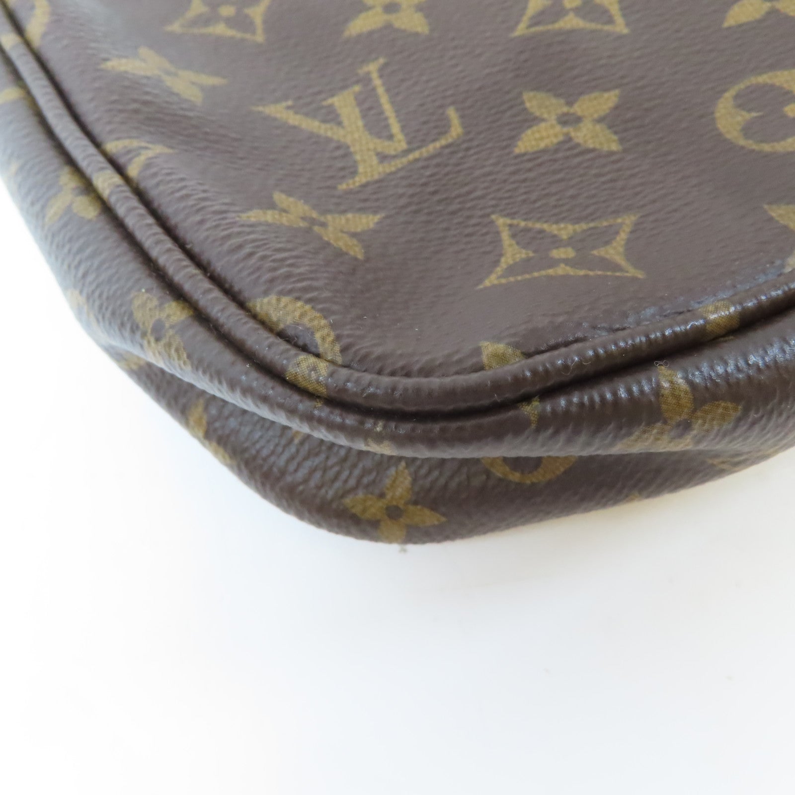 LOUIS VUITTON Monogram Multi Pochette Accessoires金扣手挽肩背兩用袋啡色/綠色