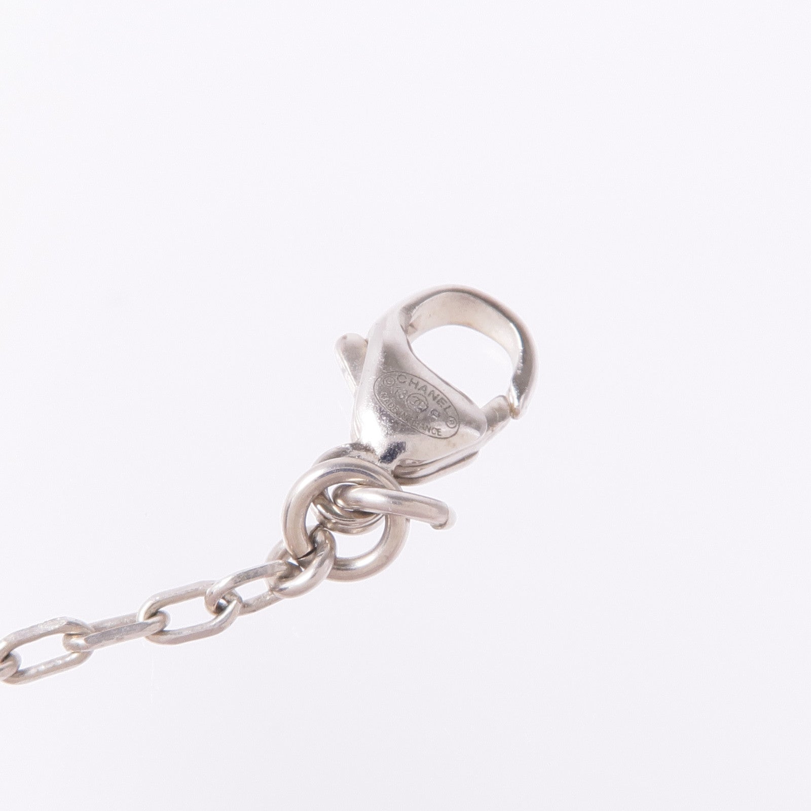 CHANEL CC Bracelet Metal PVC White Silver