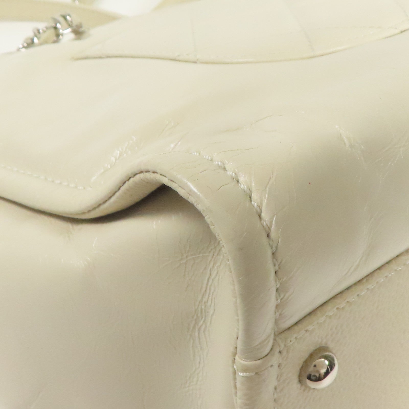 CHANEL 牛皮皮革Shoulder Bag銀扣肩背袋