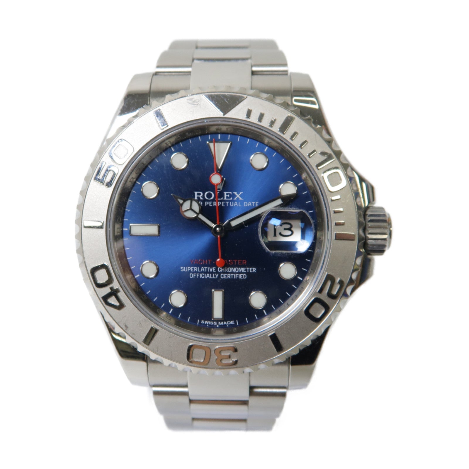 ROLEX Yacht Master鉑金/不鏽鋼自動機芯手錶藍色