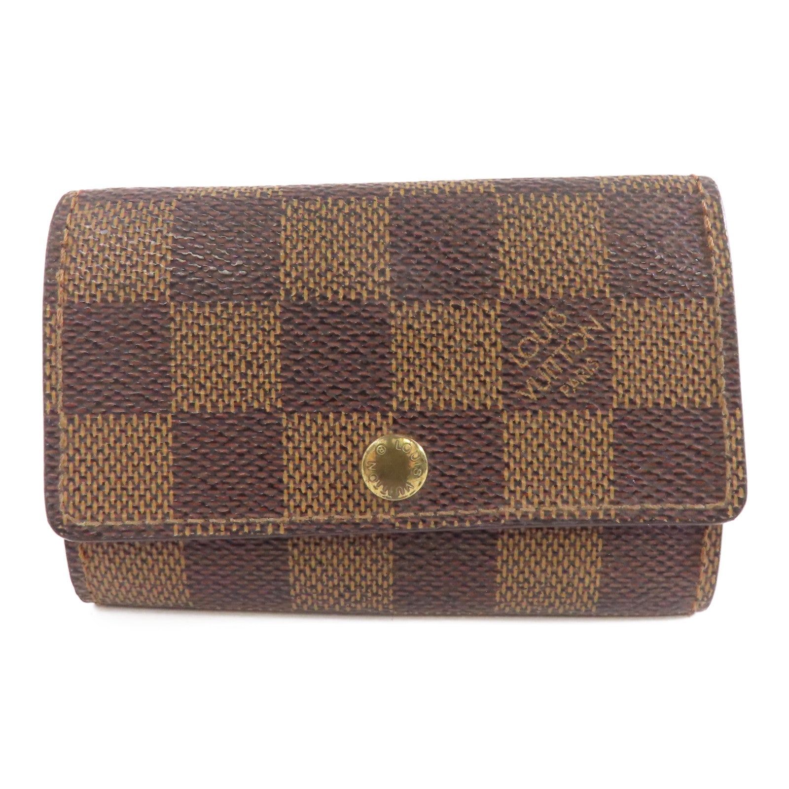 LOUIS VUITTON Damier Multicles 6金扣鎖匙扣棕色