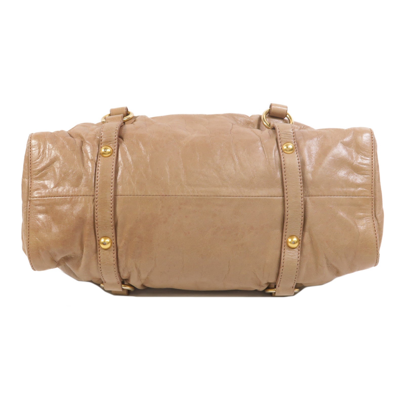 Miu Miu 牛皮皮革2 Way Shoulder金扣手挽肩背兩用袋