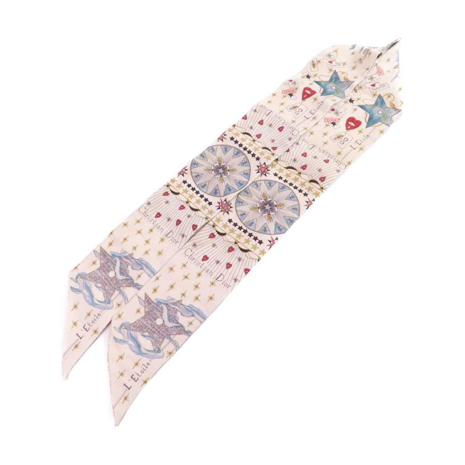 Dior 絲質L'Etoile Tarot Mitzah Scarf絲巾白色/彩色