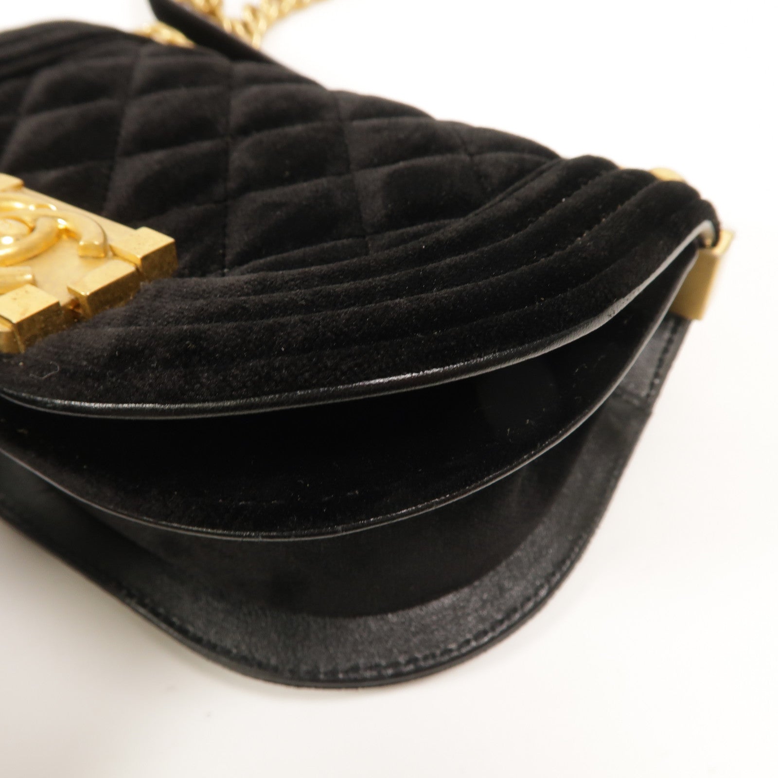 CHANEL 天鵝絨Mini Velvet Boy Messenger Bag鏈帶肩背袋