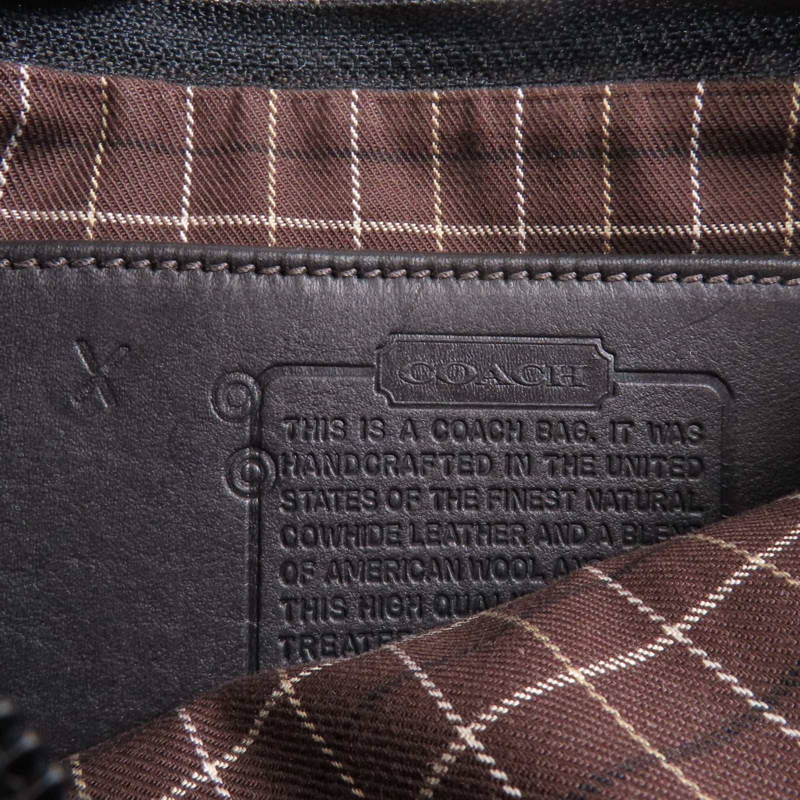 COACH 羊毛/牛皮皮革Hand Bag銀扣手挽袋