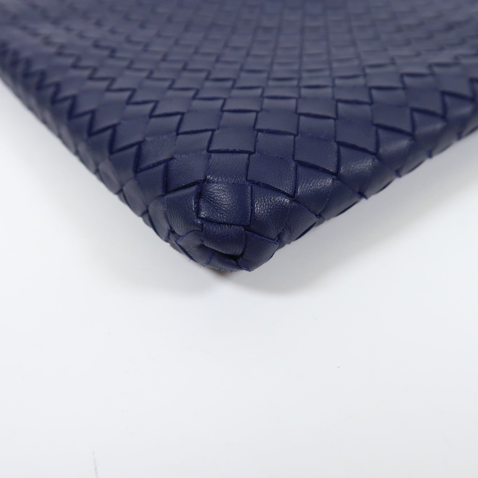 BOTTEGA VENETA 牛皮皮革Clutch Bag銀扣手拿包藍色