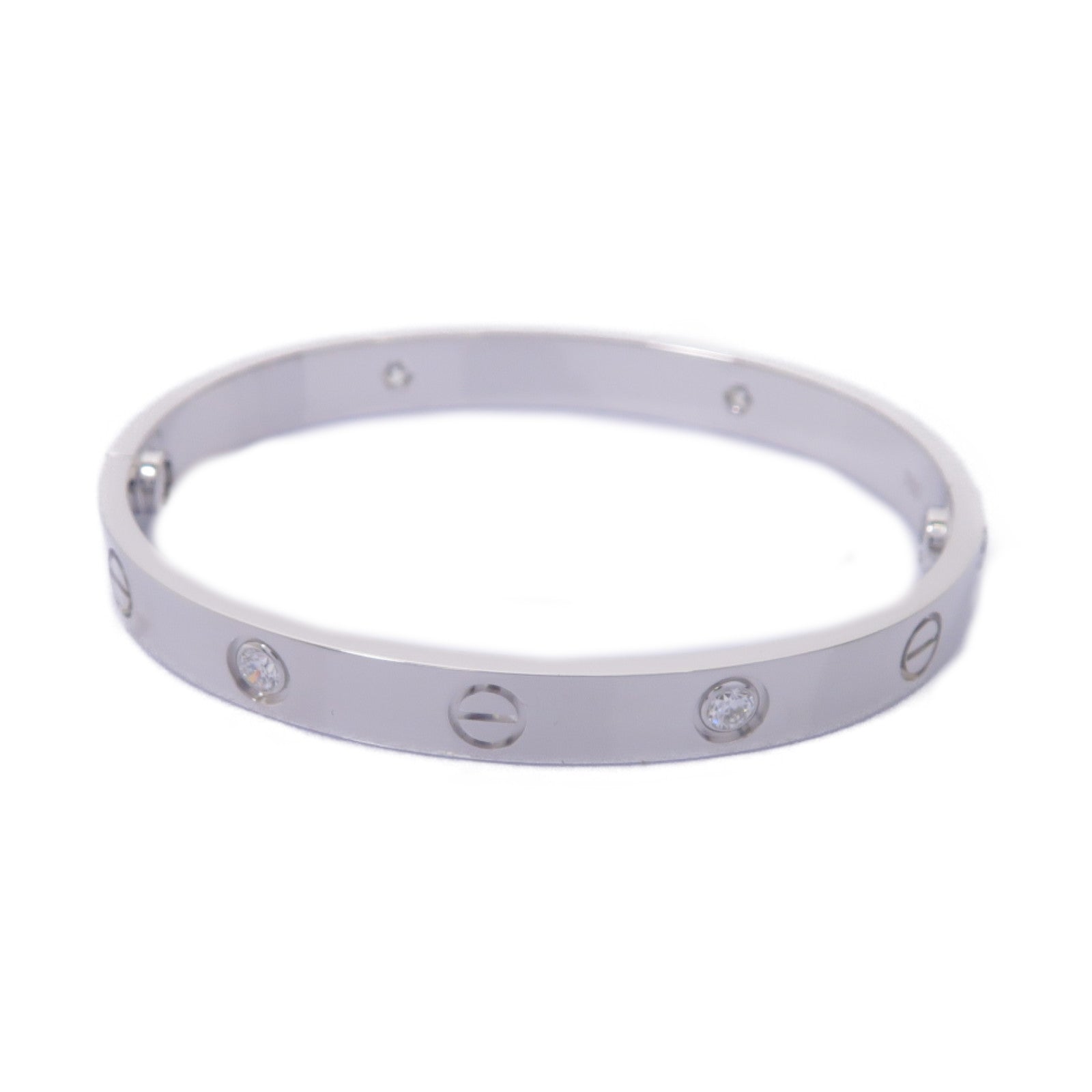 CARTIER **【激減優惠】18K白金Love Bracelet 4 Diamond鑽石手鐲Cartier#16