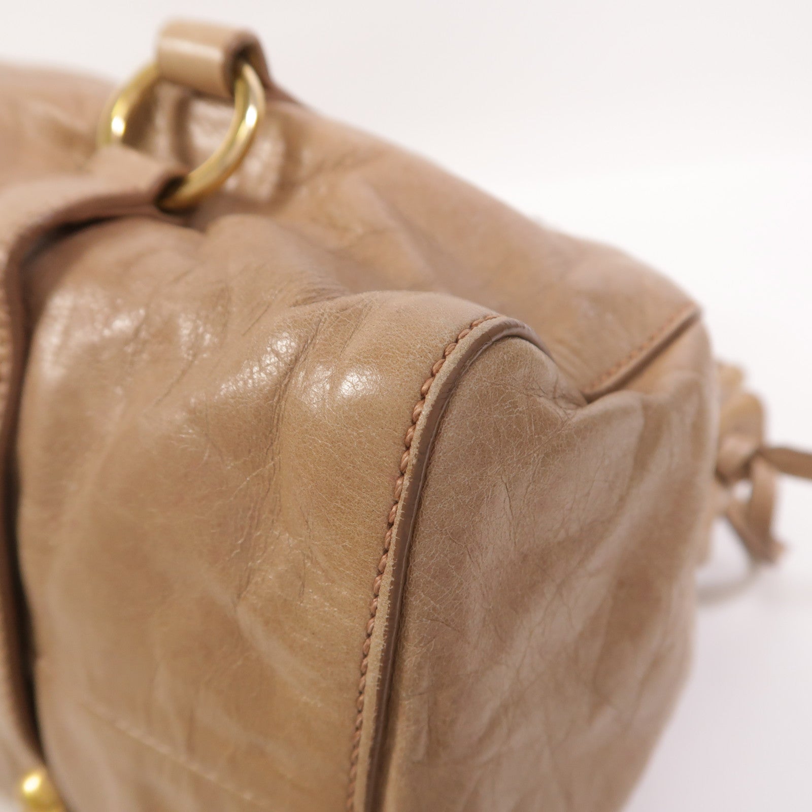 Miu Miu 牛皮皮革2 Way Shoulder金扣手挽肩背兩用袋