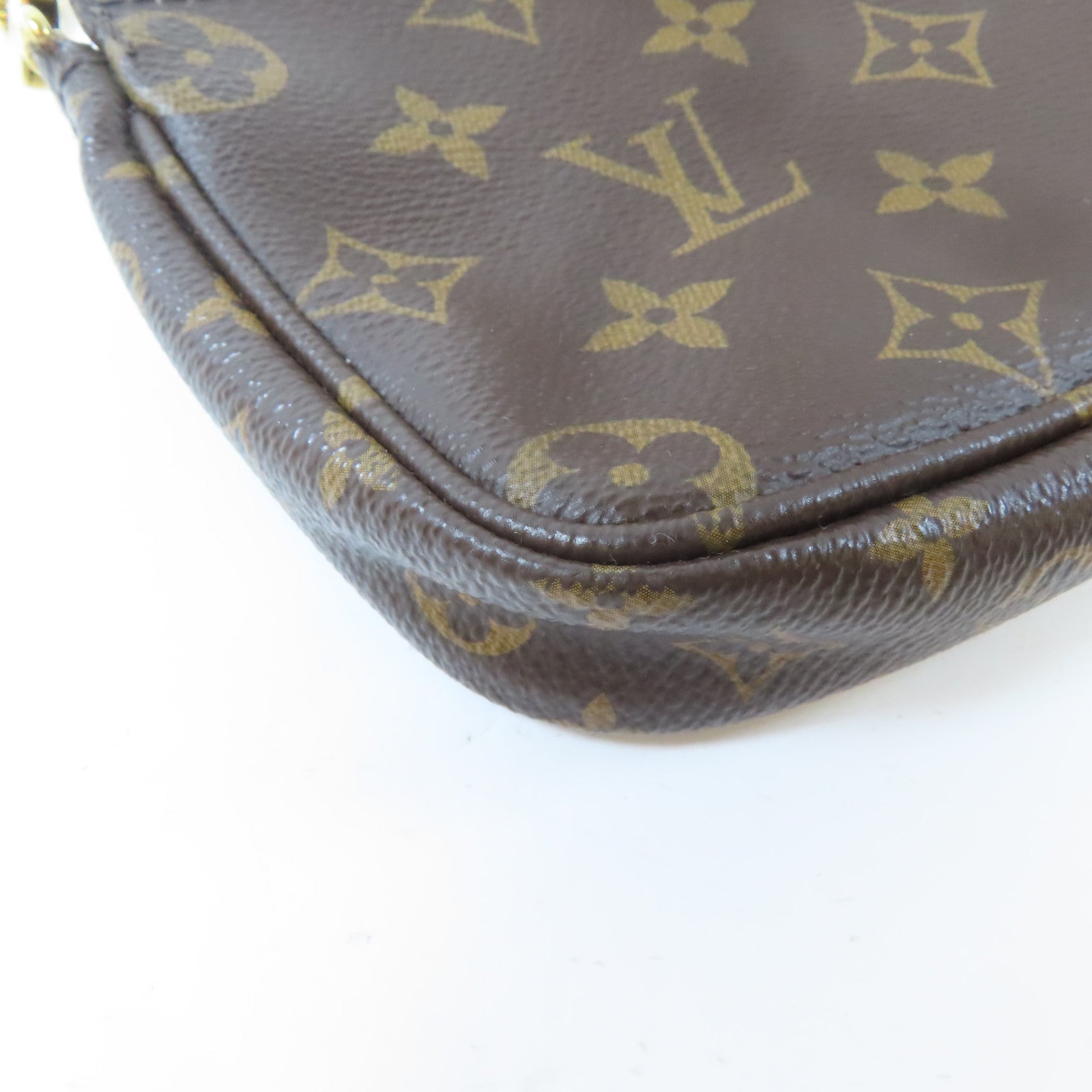 LOUIS VUITTON Monogram Multi Pochette Accessoires金扣手挽肩背兩用袋啡色/綠色